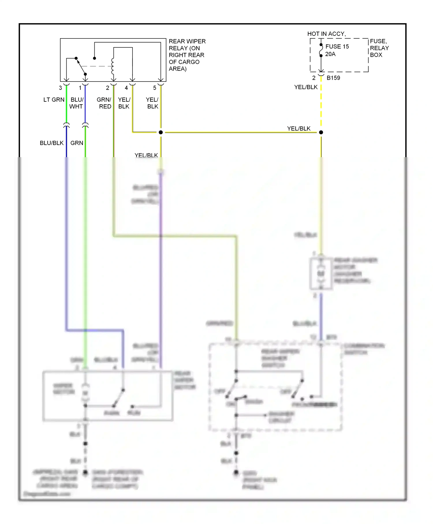 Wiring diagram combination switch for Subaru Forester SF (1997-2000) (6 of 6)