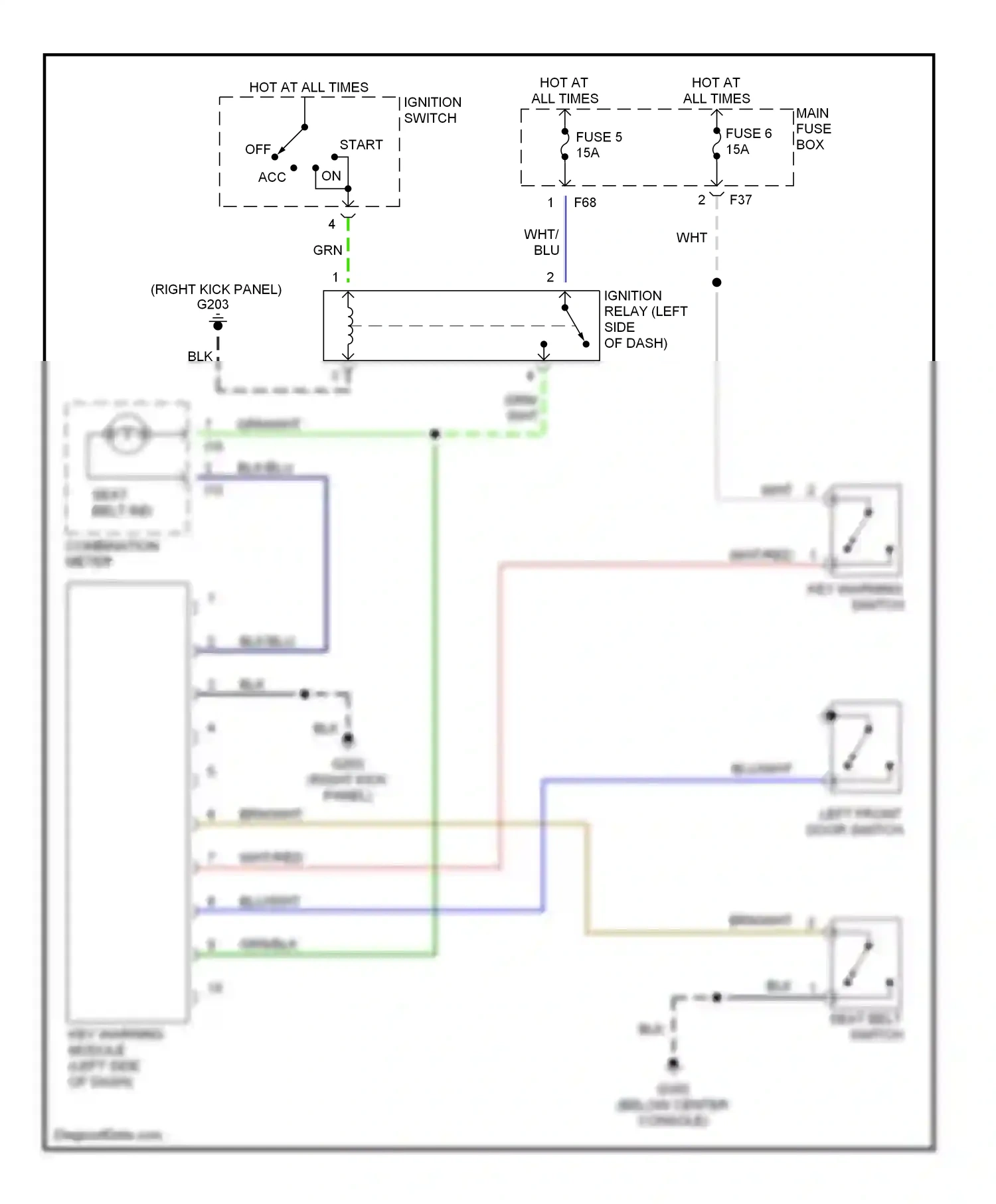 Wiring diagram grn/blk for Subaru Forester SF (1997-2000) (16 of 16)