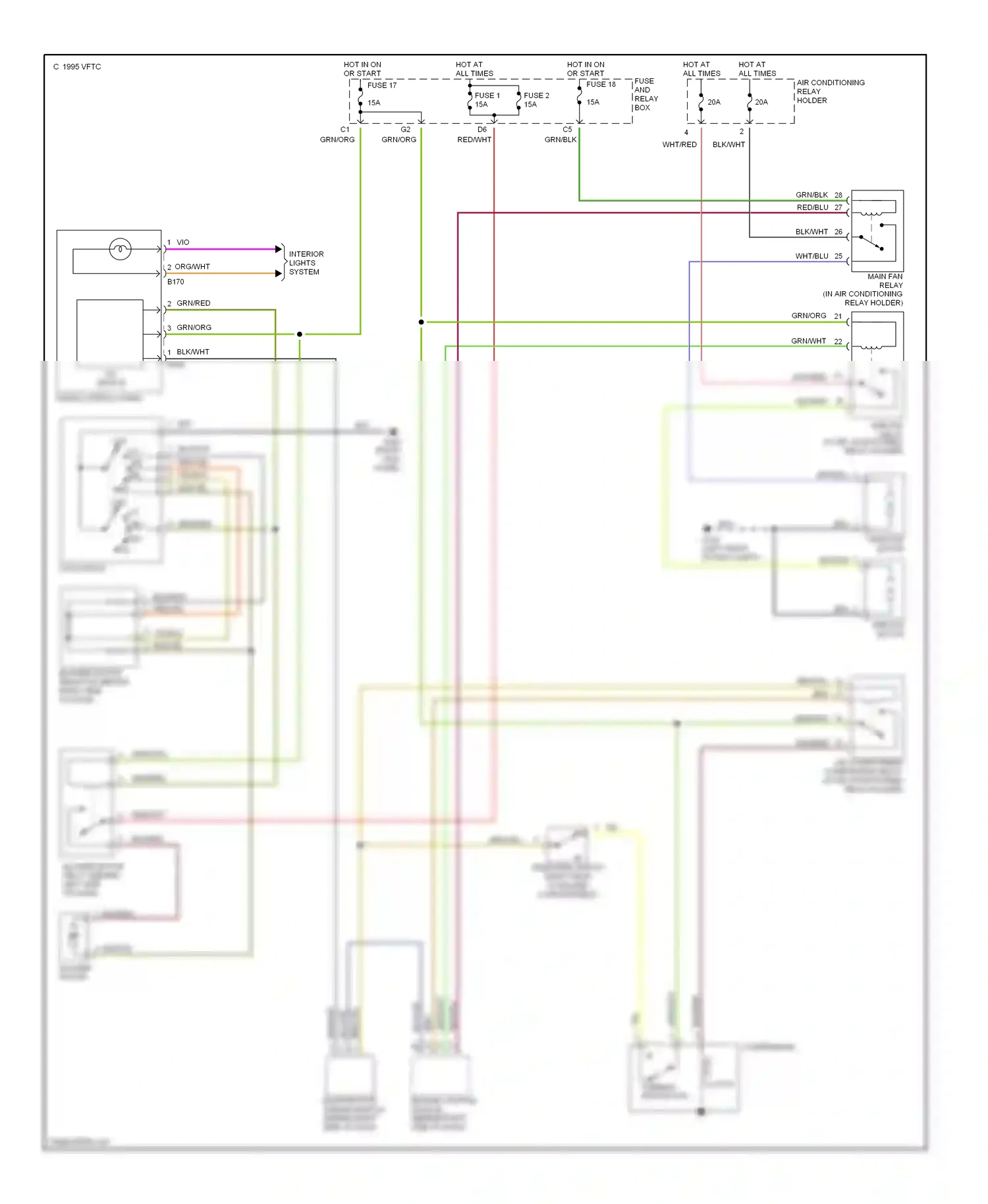 Wiring diagram grn/org for Subaru Forester SF (1997-2000) (1 of 6)