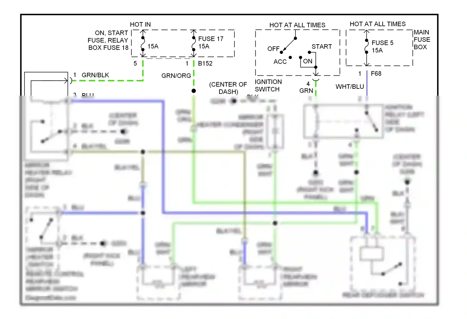 Wiring diagram grn/org for Subaru Forester SF (1997-2000) (3 of 6)