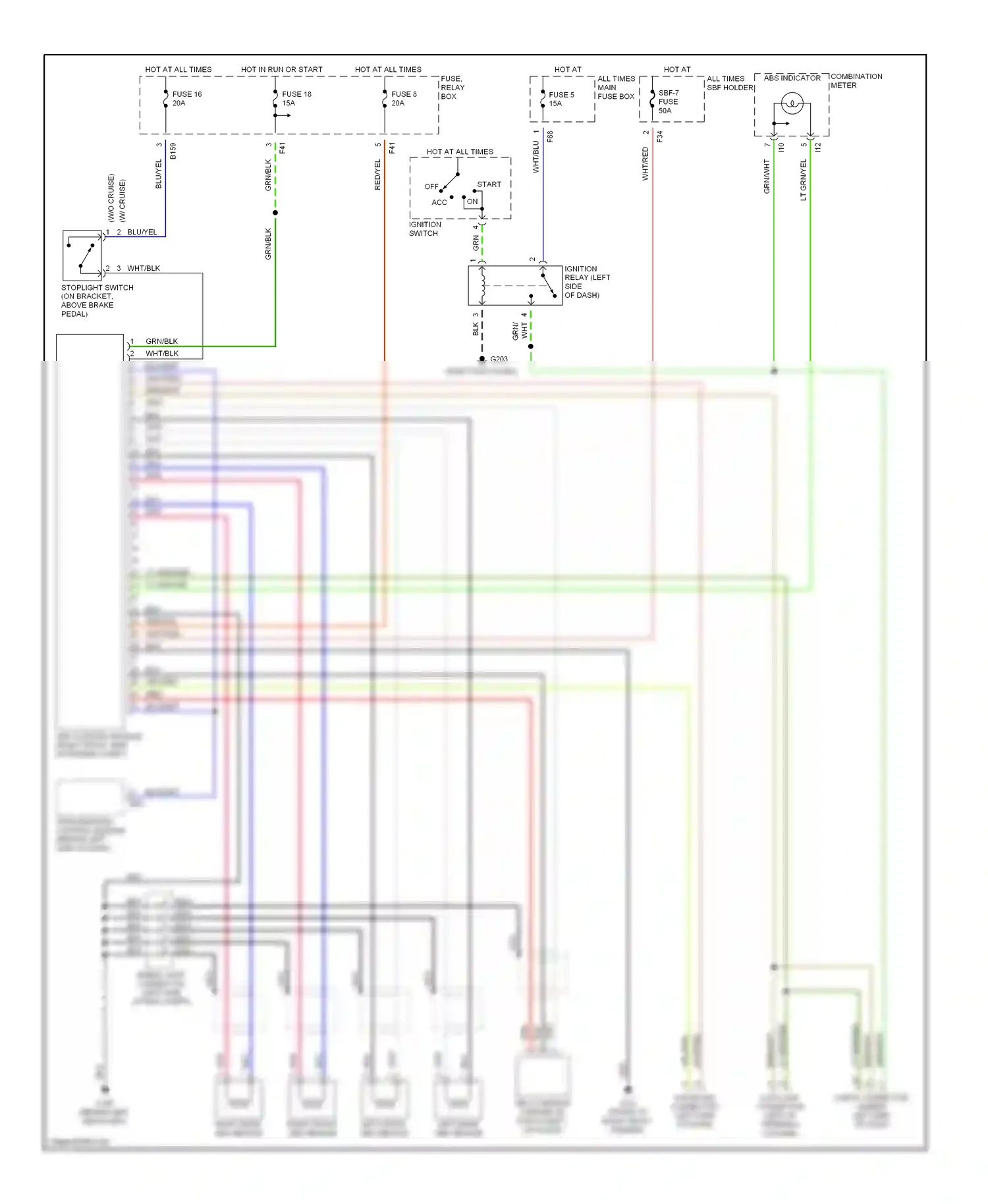 Wiring diagram wht/blk for Subaru Forester SF (1997-2000) (1 of 12)