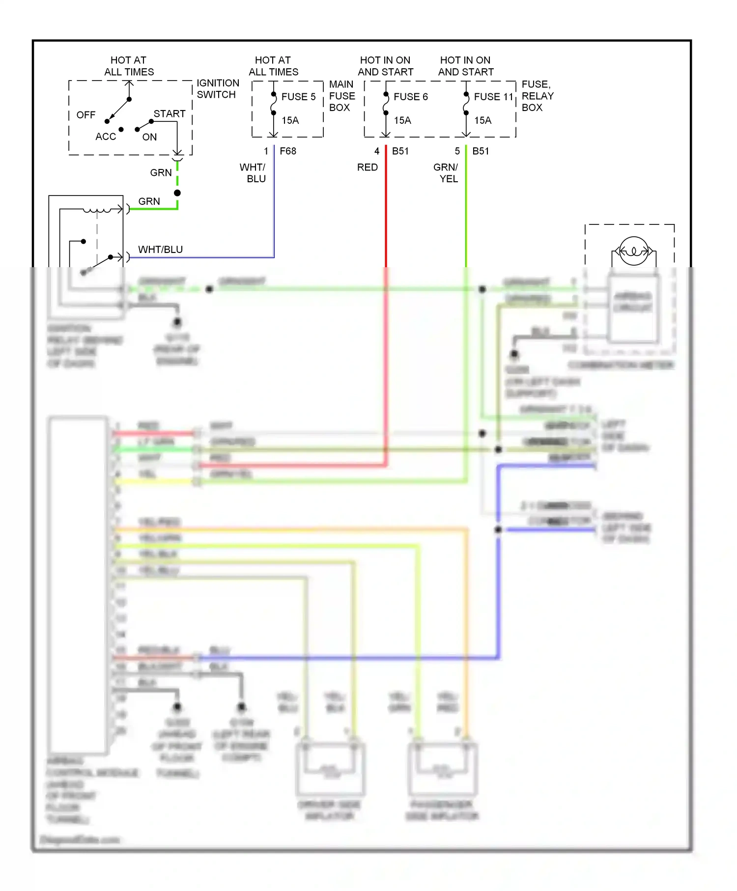 Wiring diagram yel/red for Subaru Forester SF (1997-2000) (8 of 10)