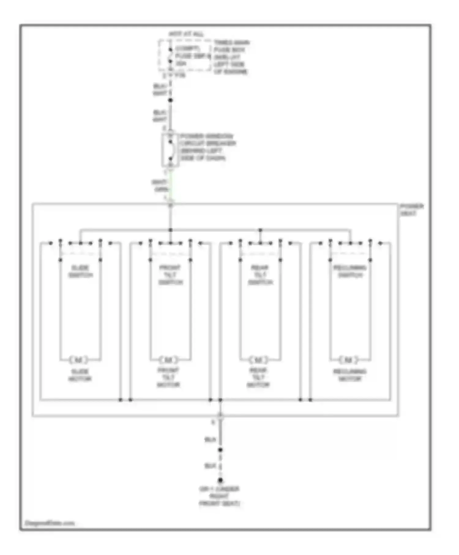 Forester Subaru SG facelift (2005-2008): Power seat circuit