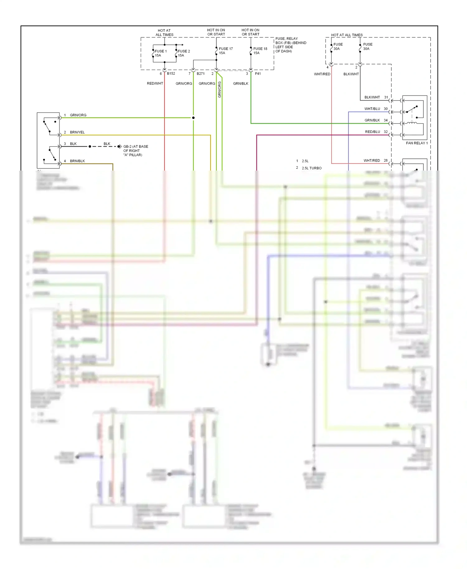 Wiring diagram a/c relay for Subaru Forester SG facelift (2005-2008) (1 of 3)