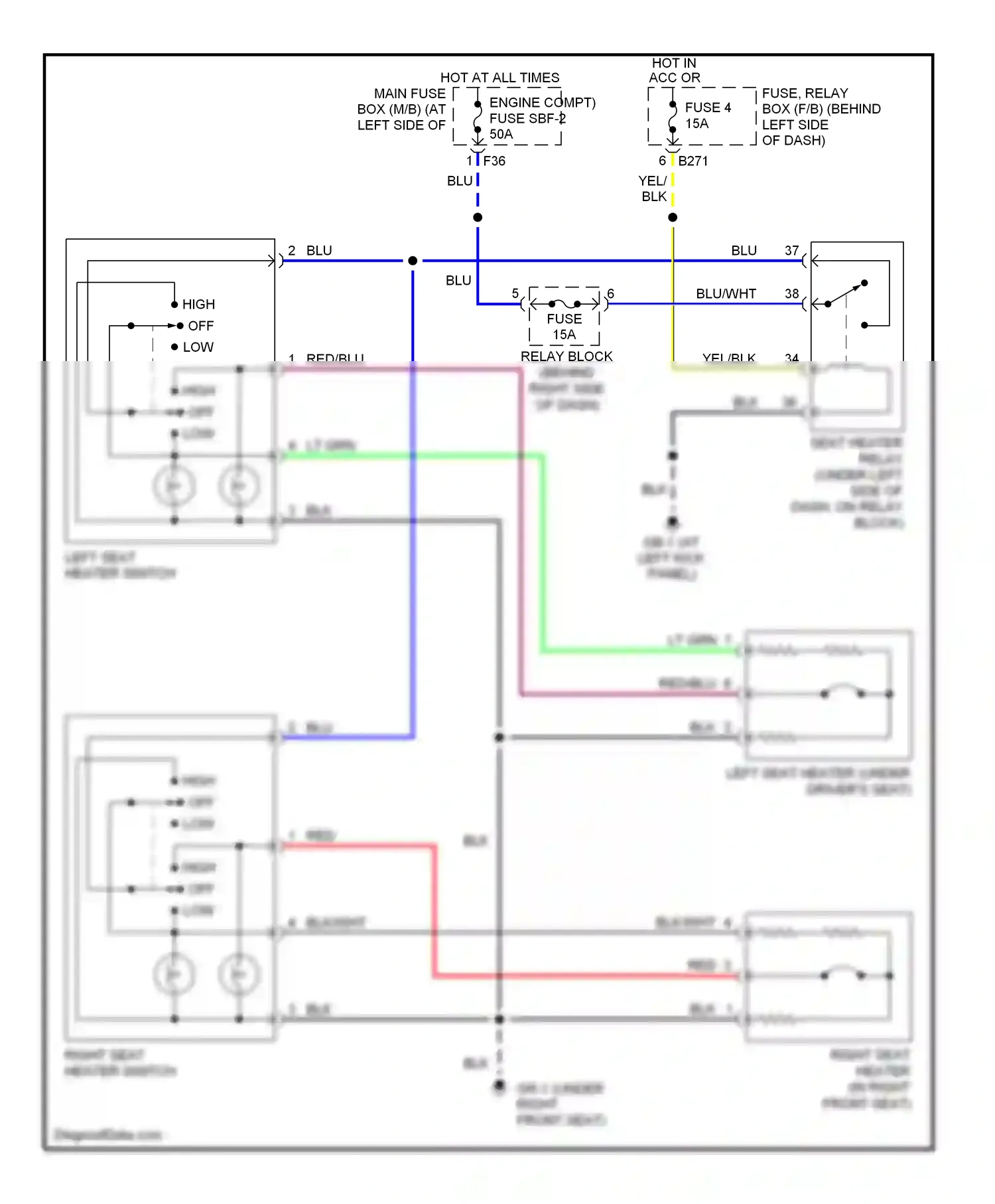 Wiring diagram blu for Subaru Forester SG facelift (2005-2008) (32 of 44)