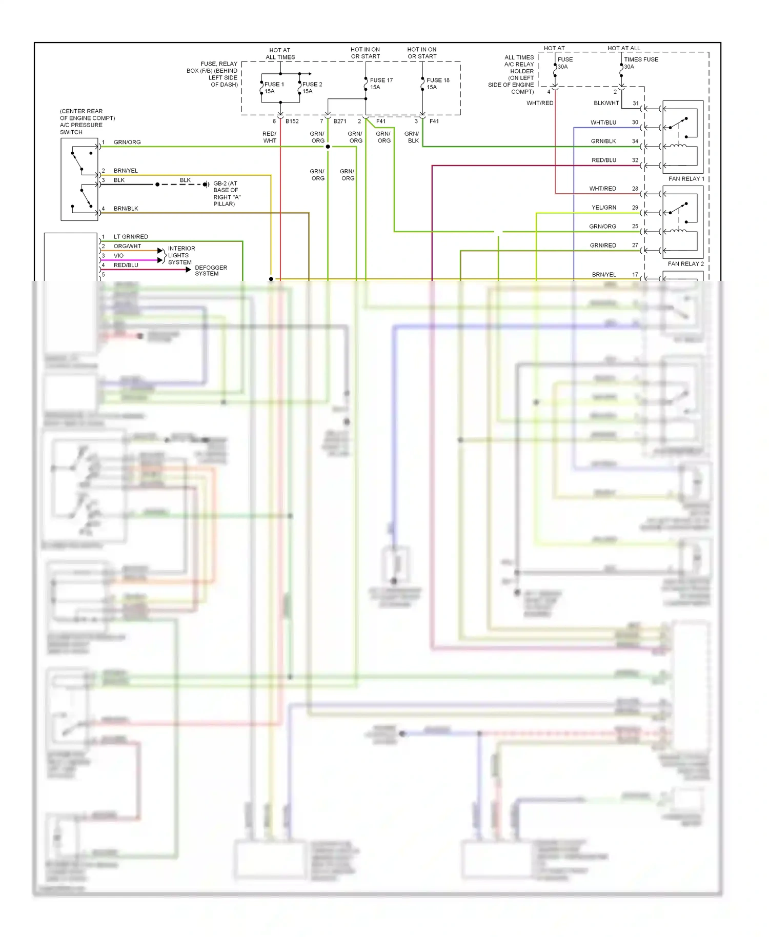 Wiring diagram blu/yel for Subaru Forester SG facelift (2005-2008) (6 of 15)