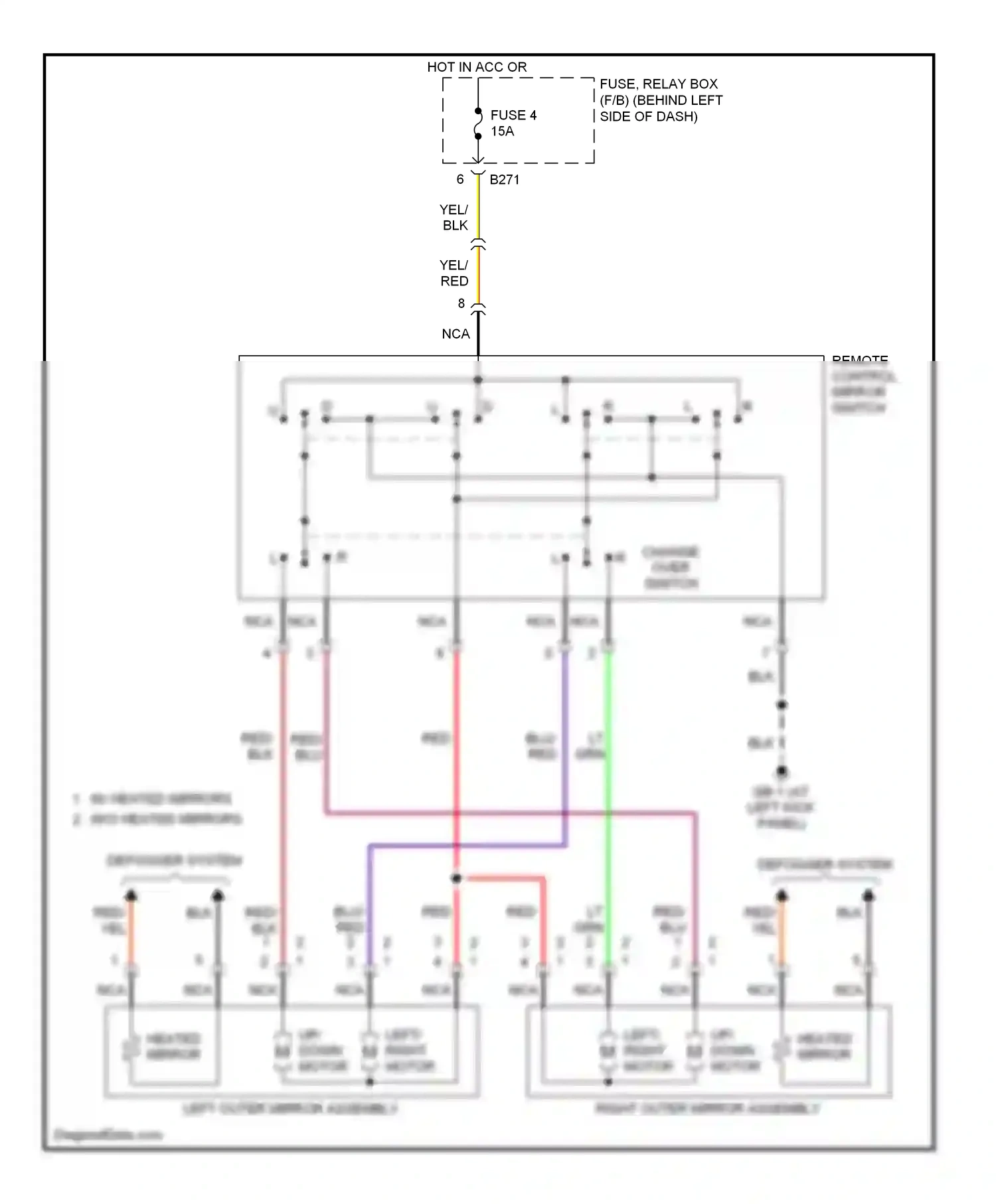 Wiring diagram defogger system for Subaru Forester SG facelift (2005-2008) (4 of 4)