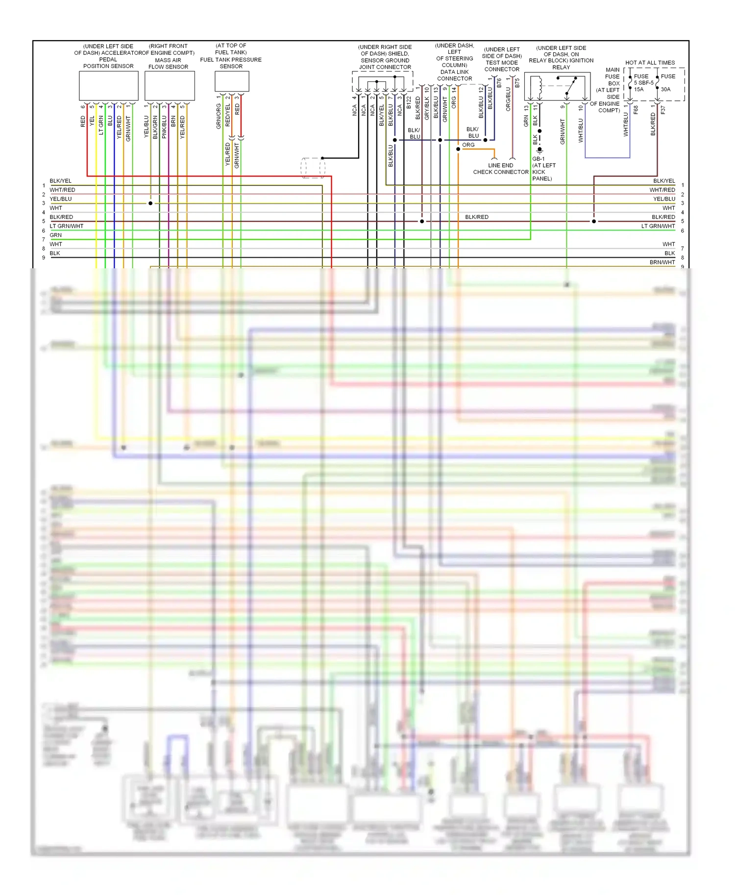 Wiring diagram fuel sub level sensor for Subaru Forester SG facelift (2005-2008) (1 of 1)