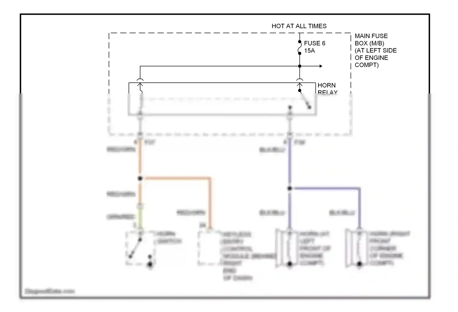 Wiring diagram fuse 6 for Subaru Forester SG facelift (2005-2008) (4 of 9)