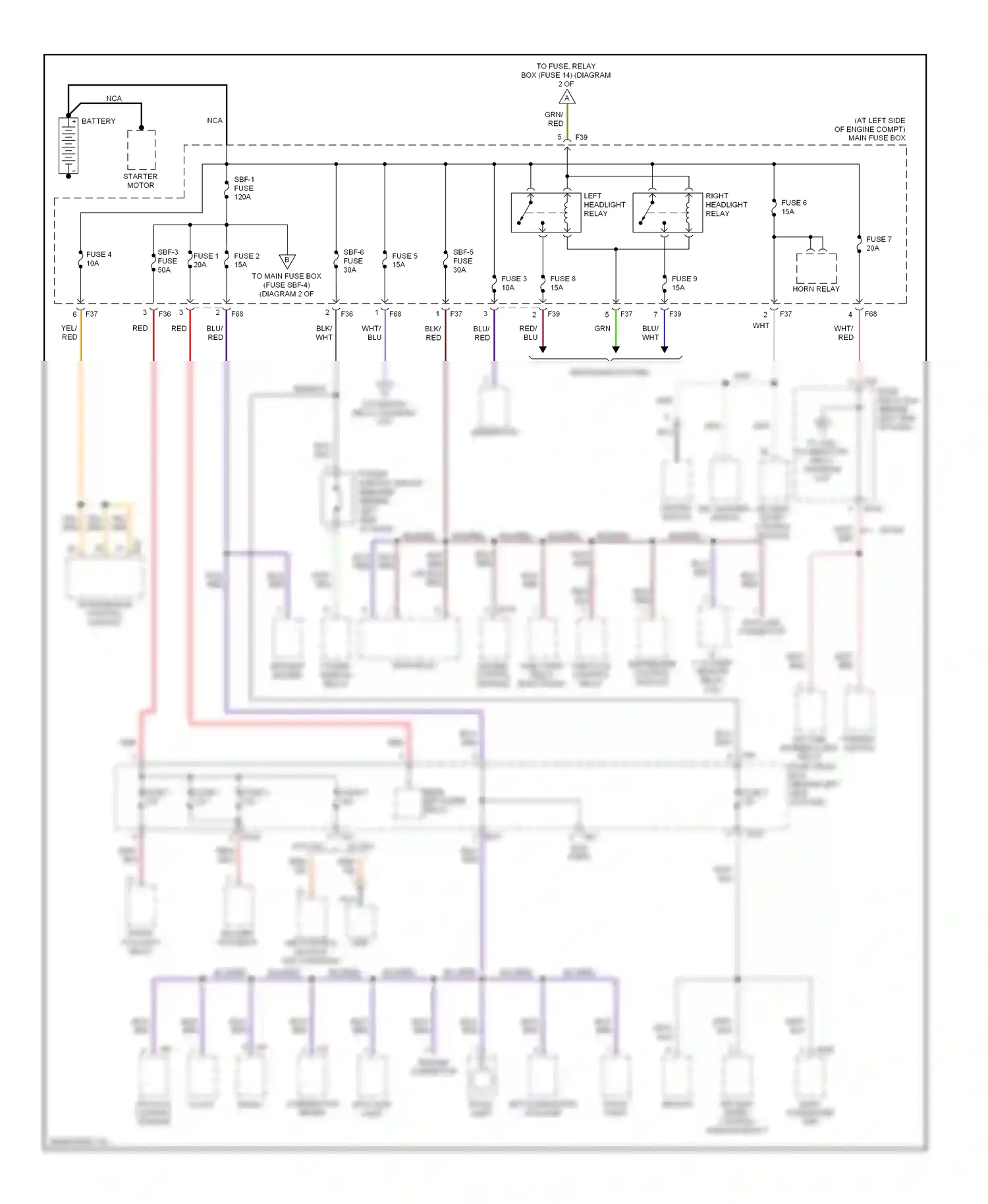 Wiring diagram fuse 9 for Subaru Forester SG facelift (2005-2008) (5 of 7)