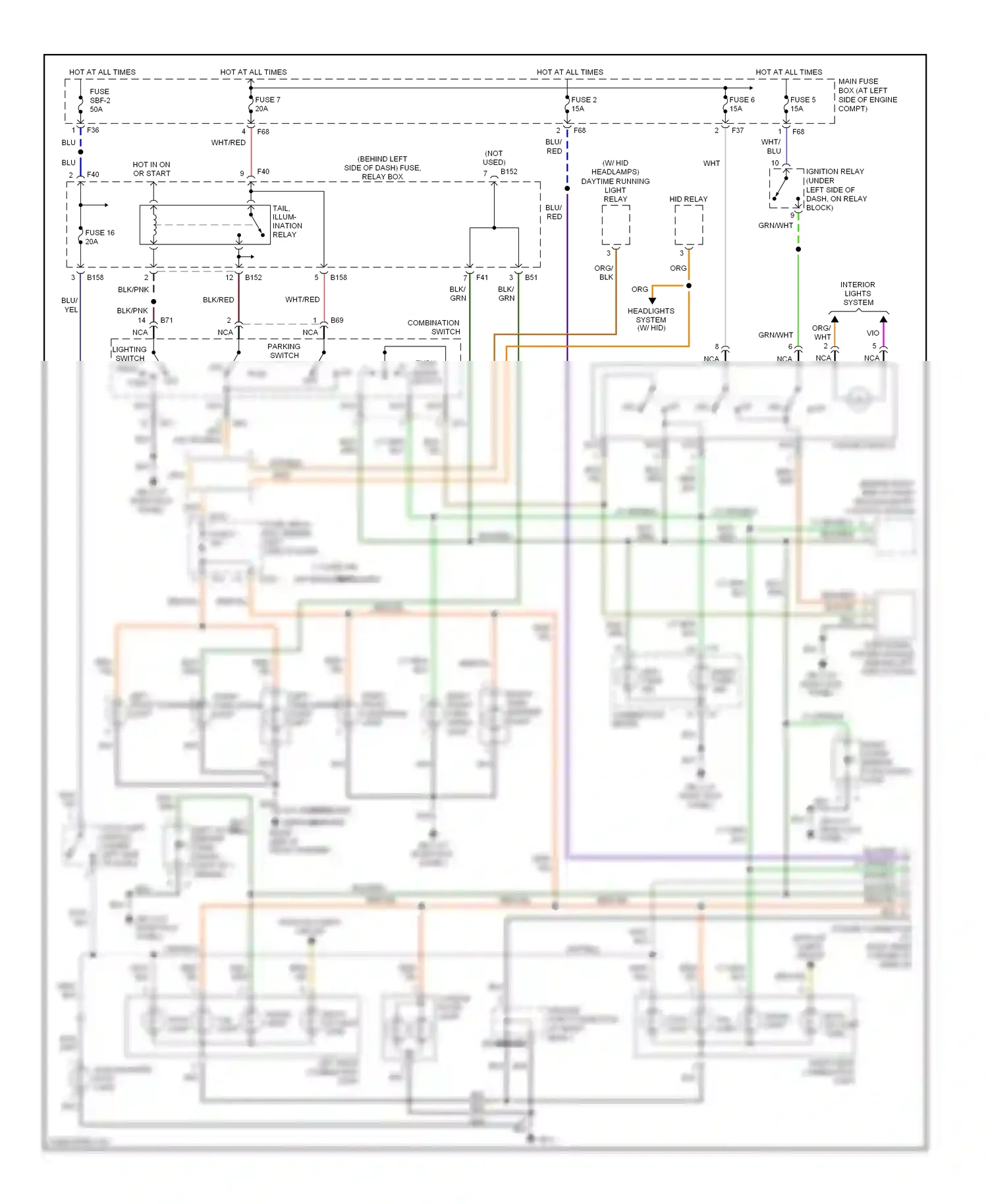 Wiring diagram grn for Subaru Forester SG facelift (2005-2008) (21 of 49)