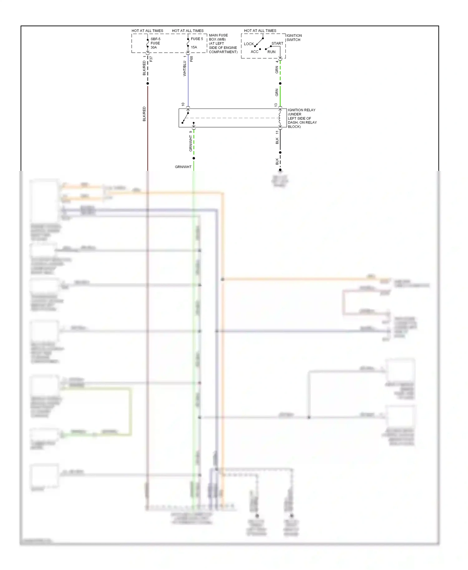 Wiring diagram grn/red for Subaru Forester SG facelift (2005-2008) (8 of 35)