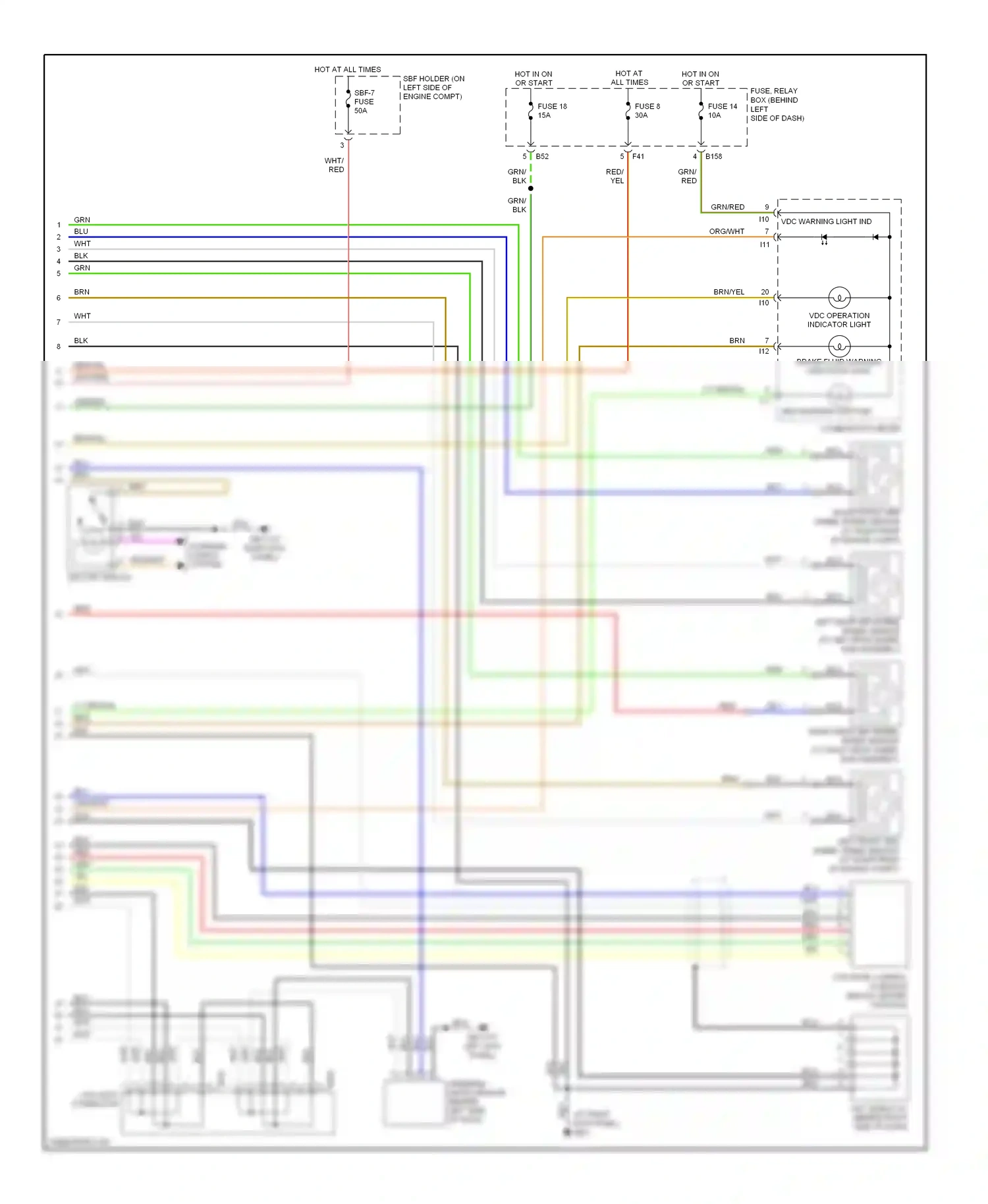 Wiring diagram grn/red for Subaru Forester SG facelift (2005-2008) (5 of 35)
