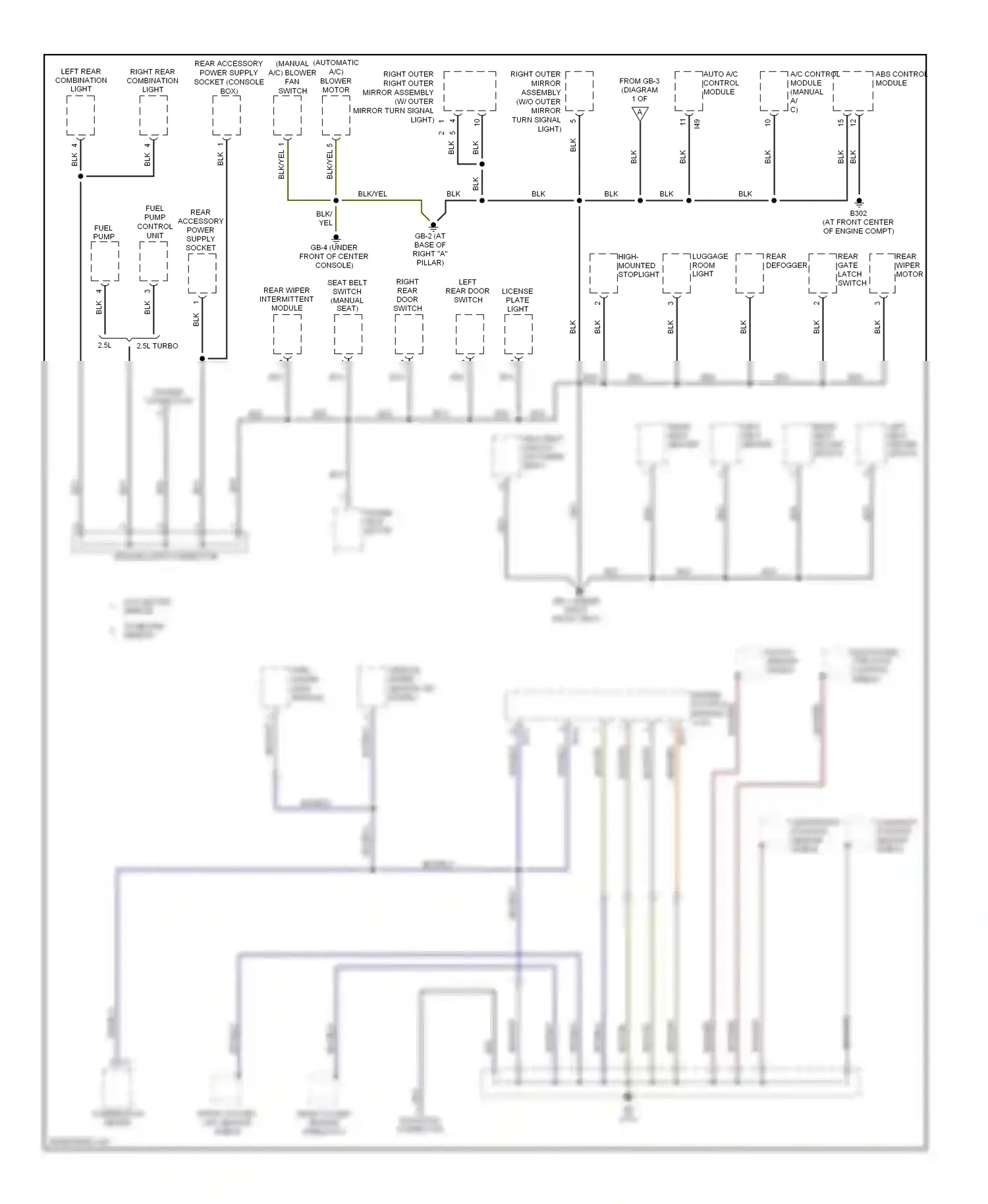 Wiring diagram knock sensor shield for Subaru Forester SG facelift (2005-2008) (1 of 2)