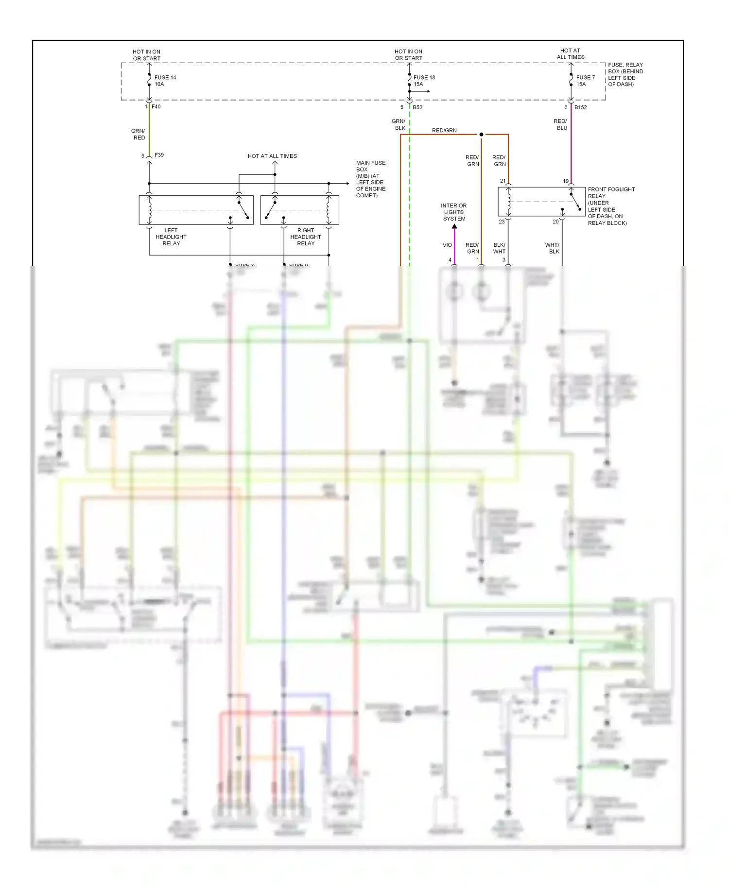 Wiring diagram left headlight for Subaru Forester SG facelift (2005-2008) (2 of 2)