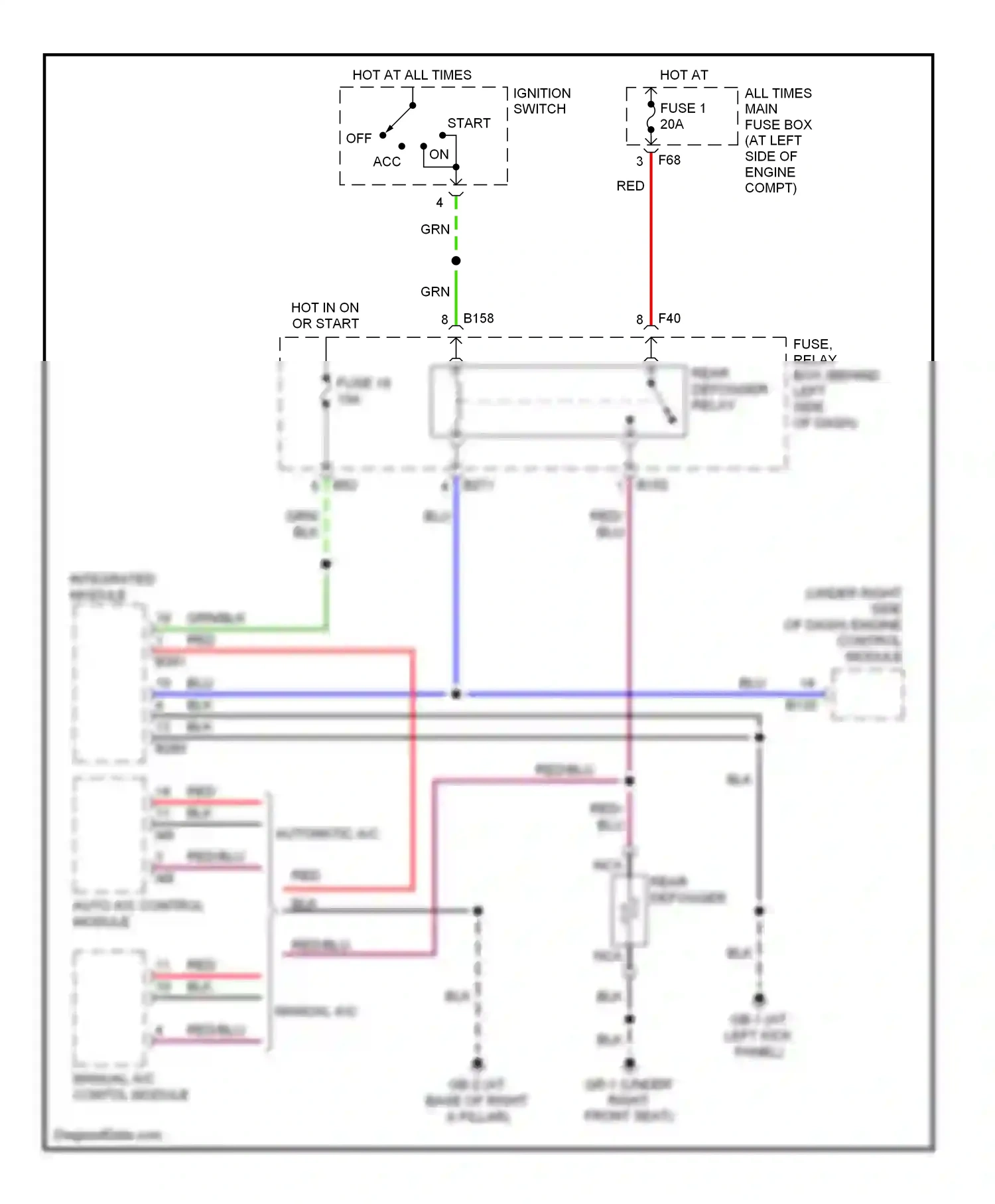 Wiring diagram manual a/c contol module for Subaru Forester SG facelift (2005-2008) (1 of 1)