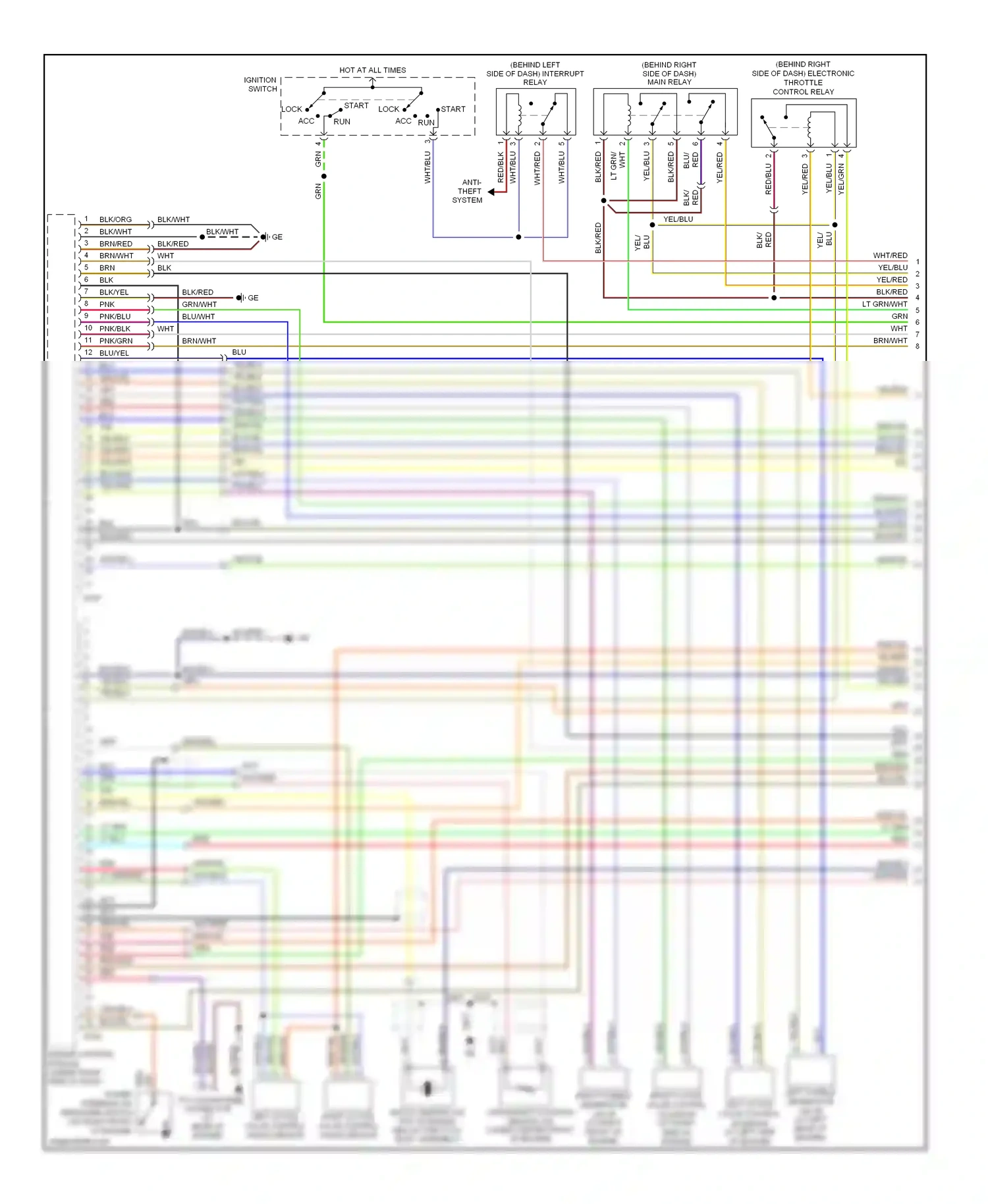 Wiring diagram yel for Subaru Forester SG facelift (2005-2008) (17 of 38)