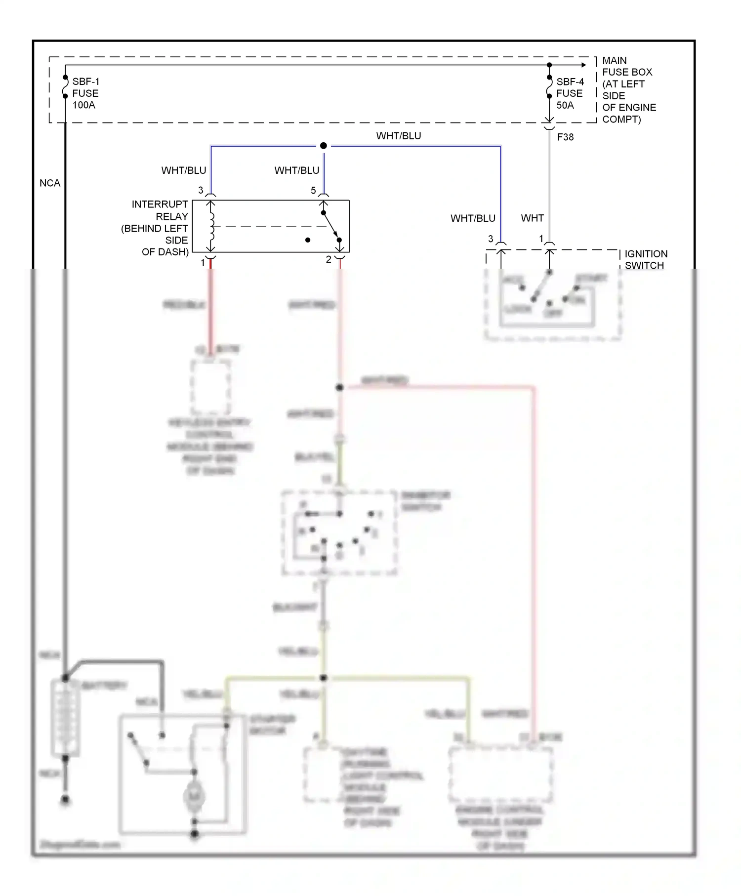 Wiring diagram yel/blu for Subaru Forester SG facelift (2005-2008) (12 of 20)
