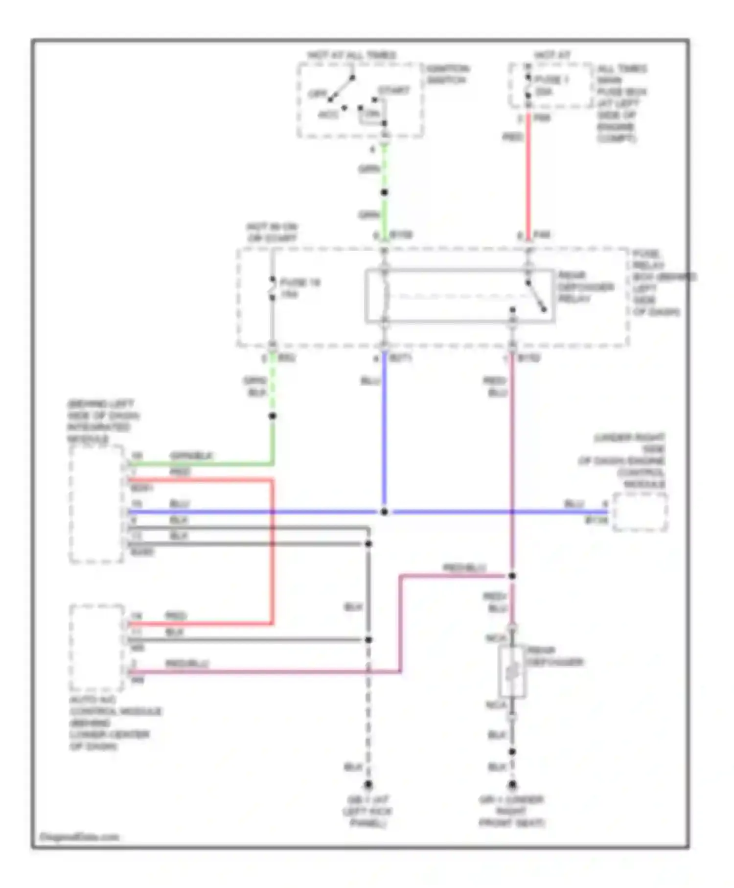 Forester Subaru SG (2002-2005): Rear defogger circuit