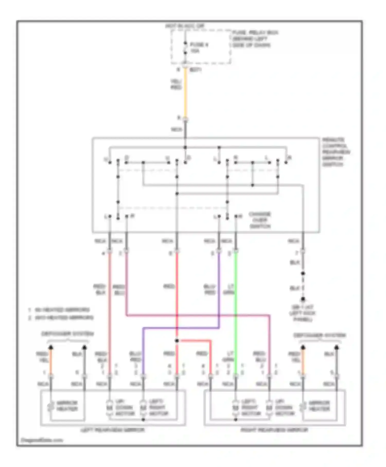 Forester Subaru SG (2002-2005): Power mirrors circuit