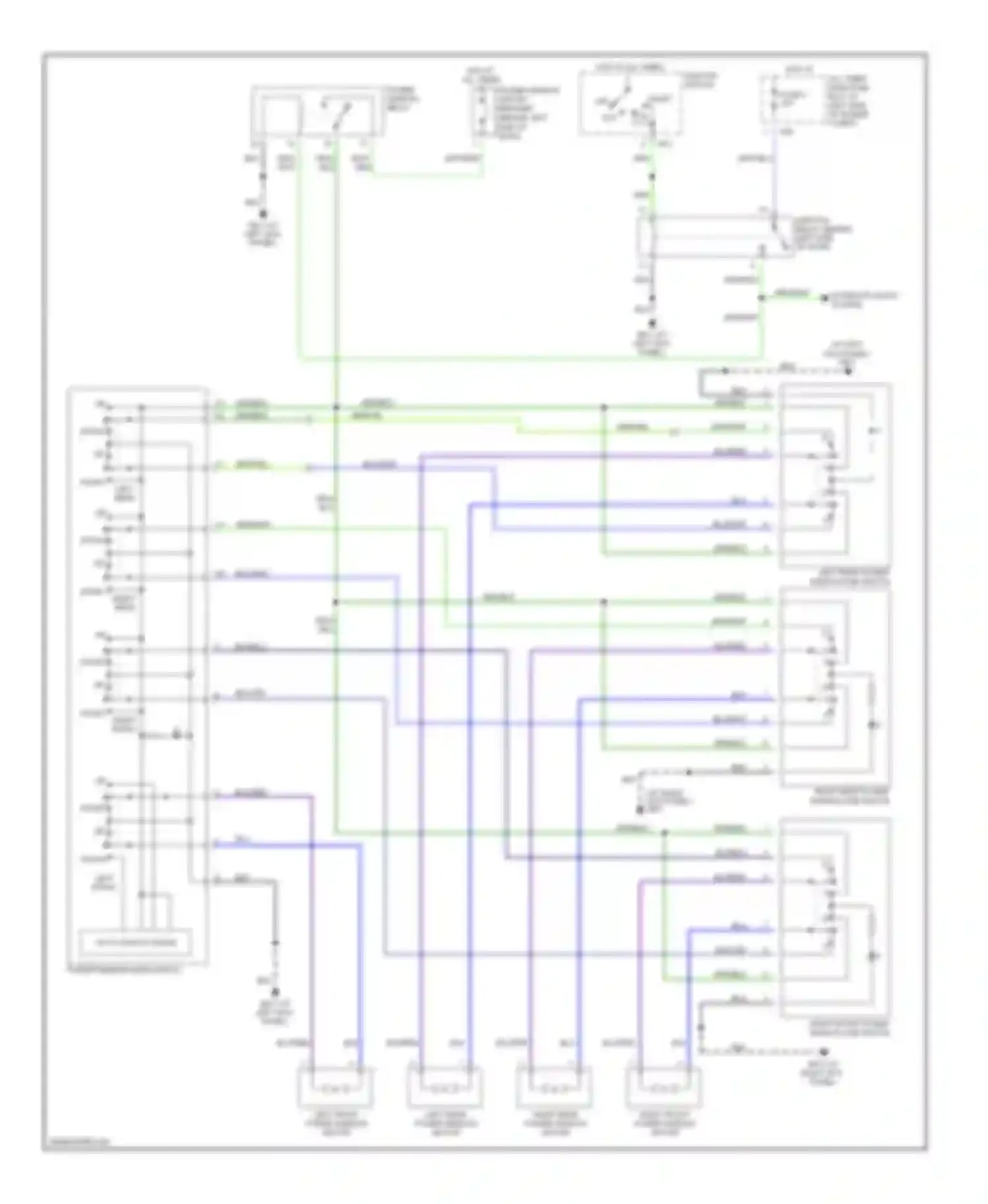 Forester Subaru SG (2002-2005): Power windows circuit