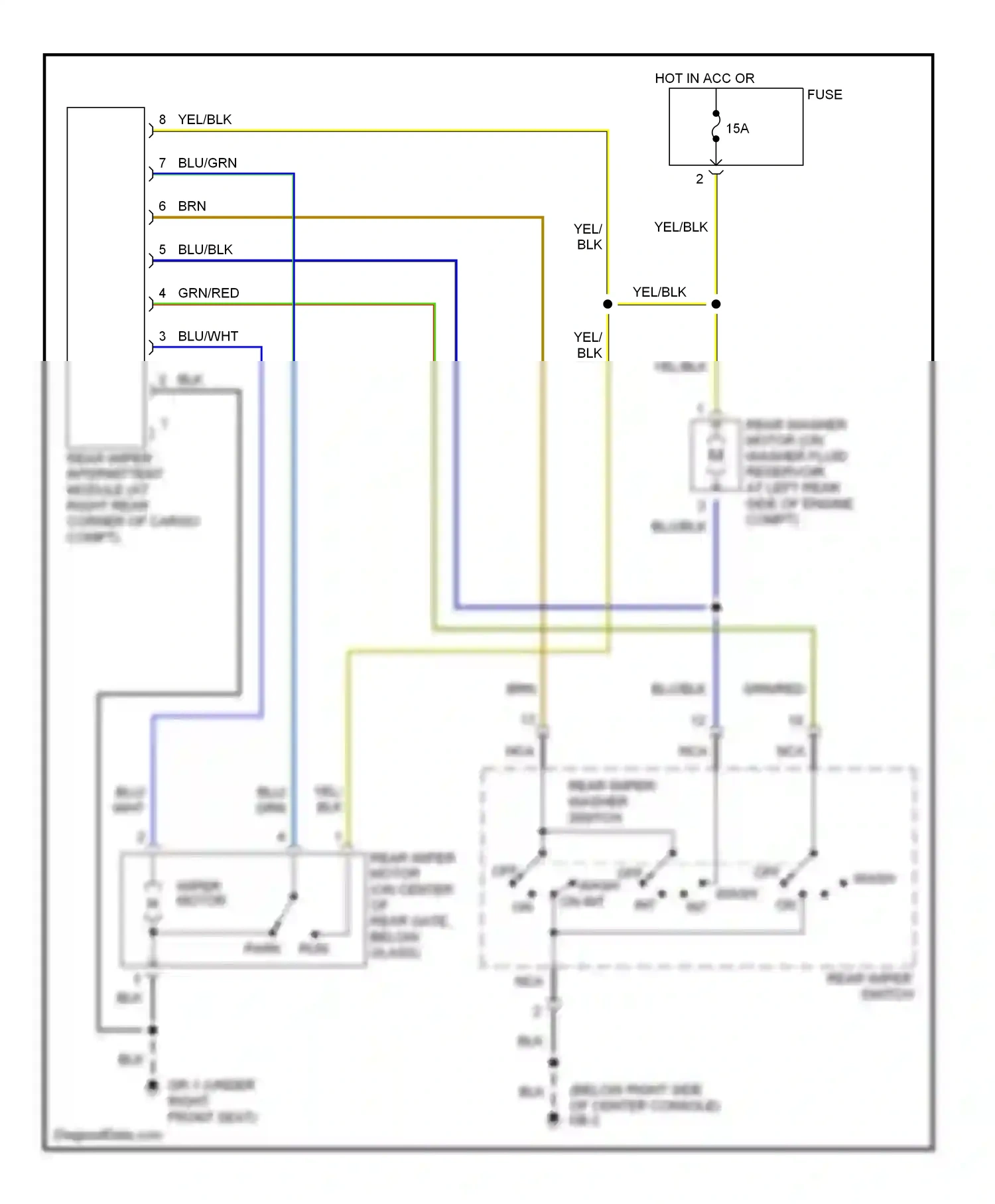 Wiring diagram blk for Subaru Forester SG (2002-2005) (36 of 40)