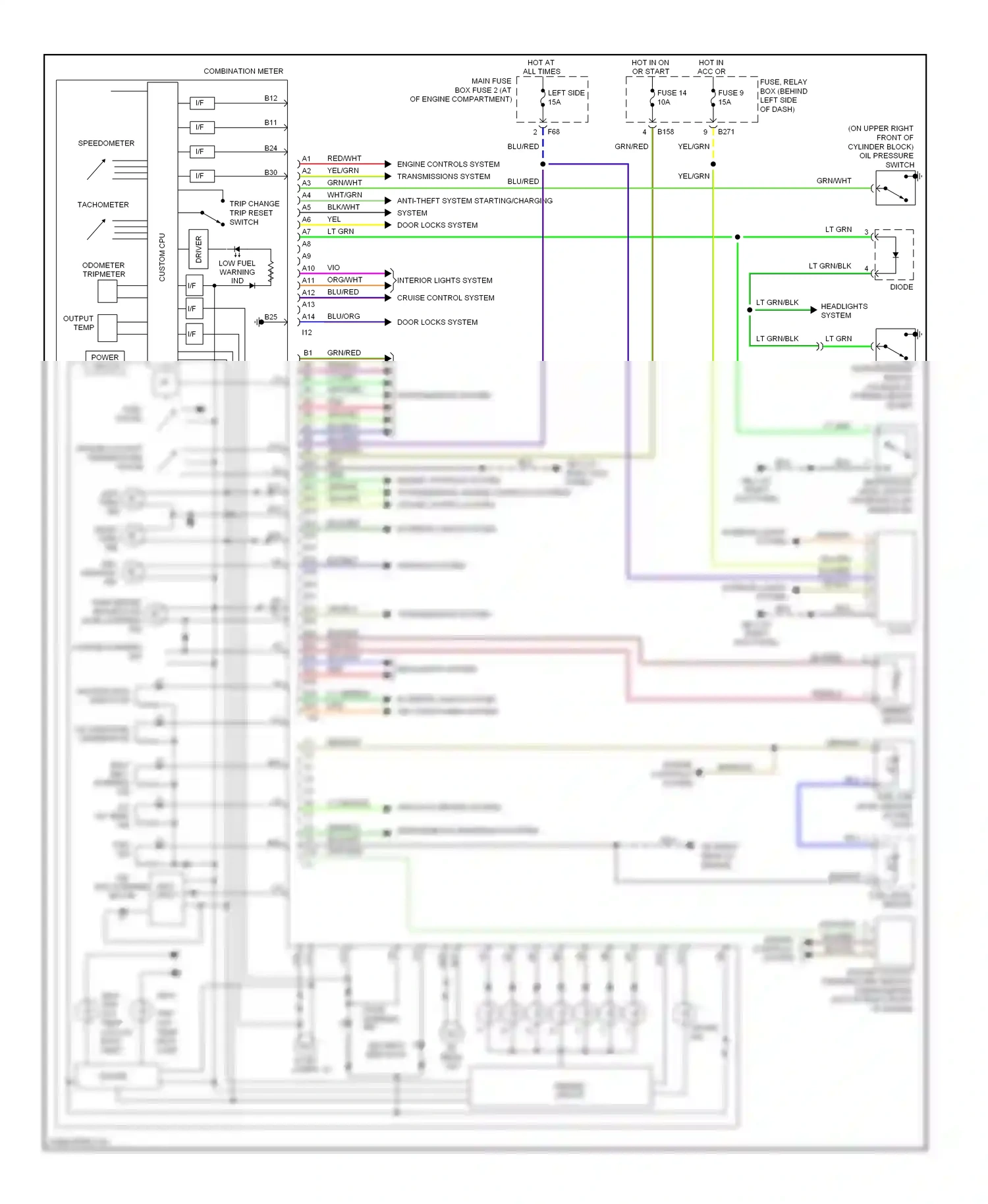 Wiring diagram blu for Subaru Forester SG (2002-2005) (15 of 30)
