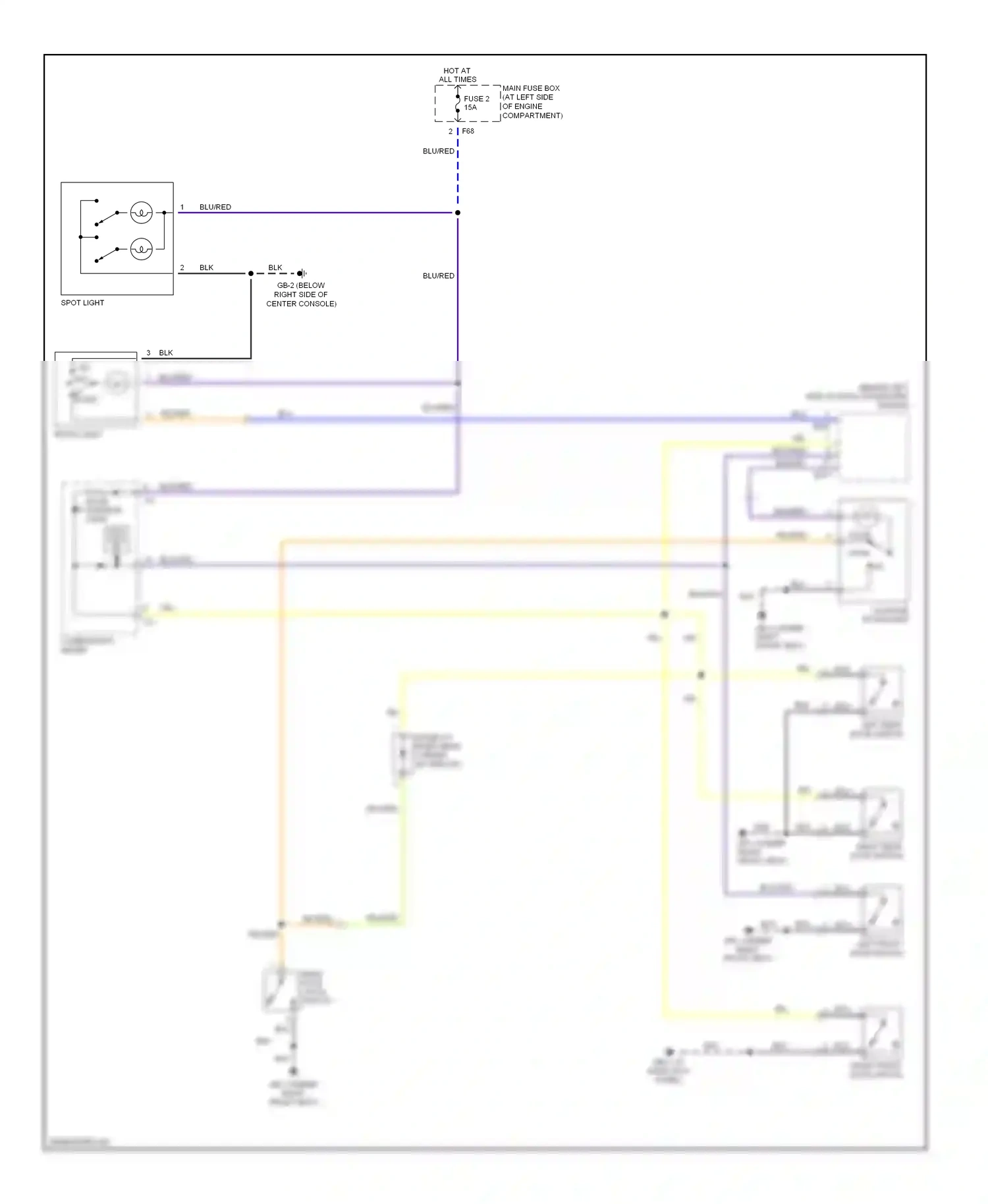 Wiring diagram blu/red for Subaru Forester SG (2002-2005) (3 of 16)