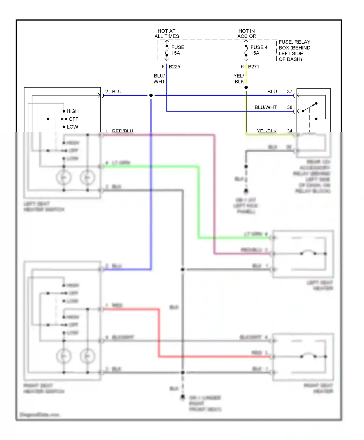 Wiring diagram blu/wht for Subaru Forester SG (2002-2005) (5 of 10)