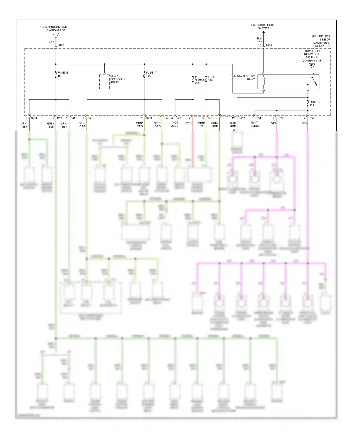 Subaru Forester SG (2002-2005) clock wiring diagram  (4 of 4)