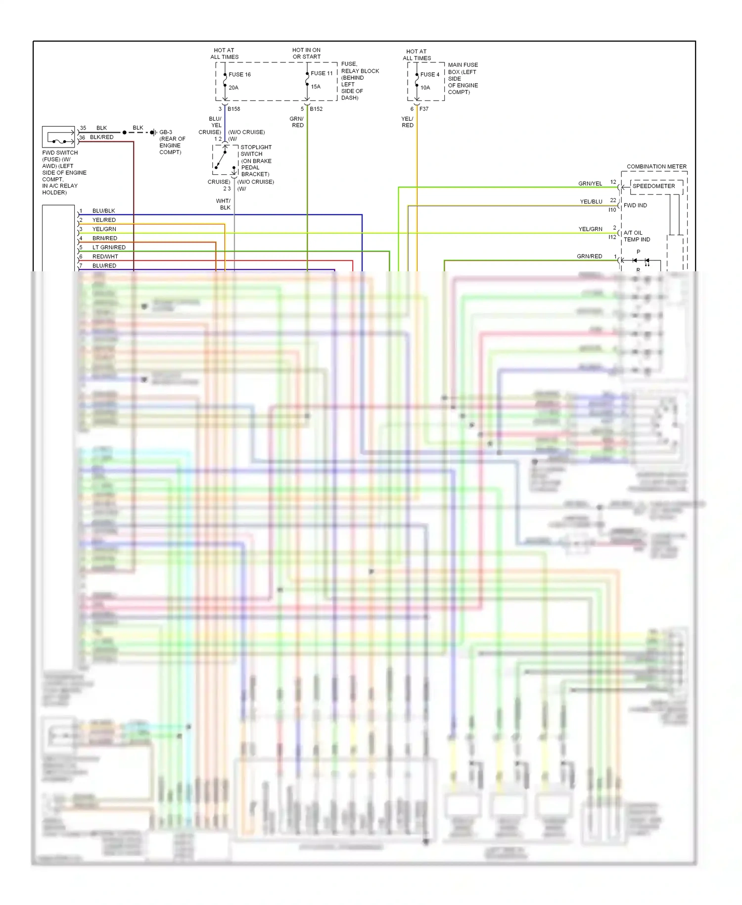 Wiring diagram fuse 11 for Subaru Forester SG (2002-2005) (1 of 1)