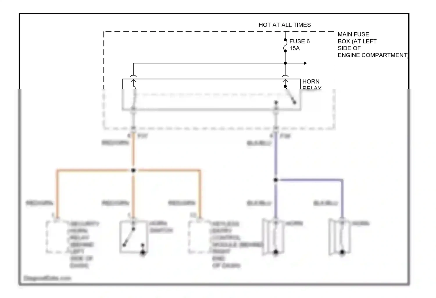 Wiring diagram fuse 6 for Subaru Forester SG (2002-2005) (3 of 5)