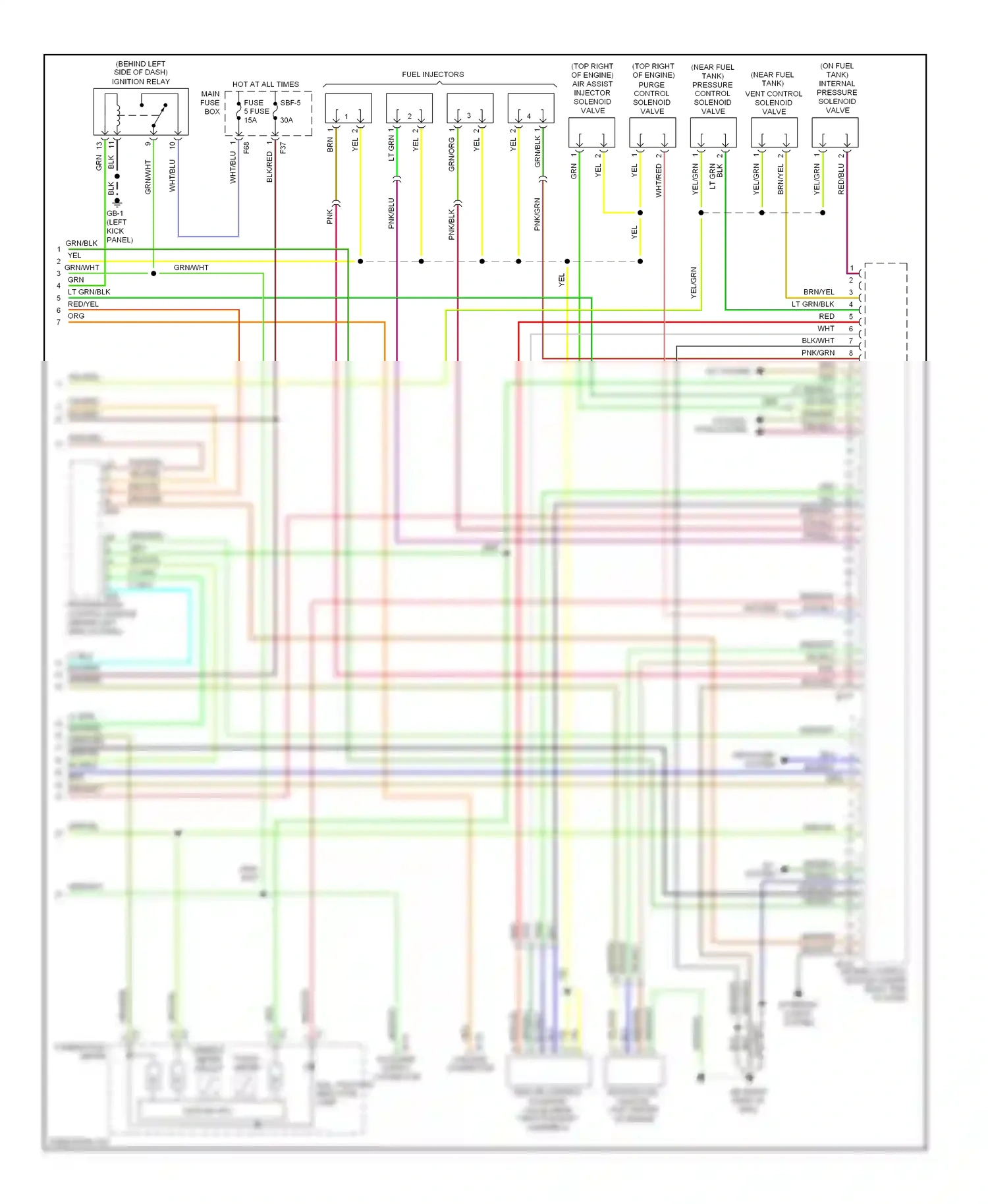 Wiring diagram grn/blu for Subaru Forester SG (2002-2005) (2 of 2)