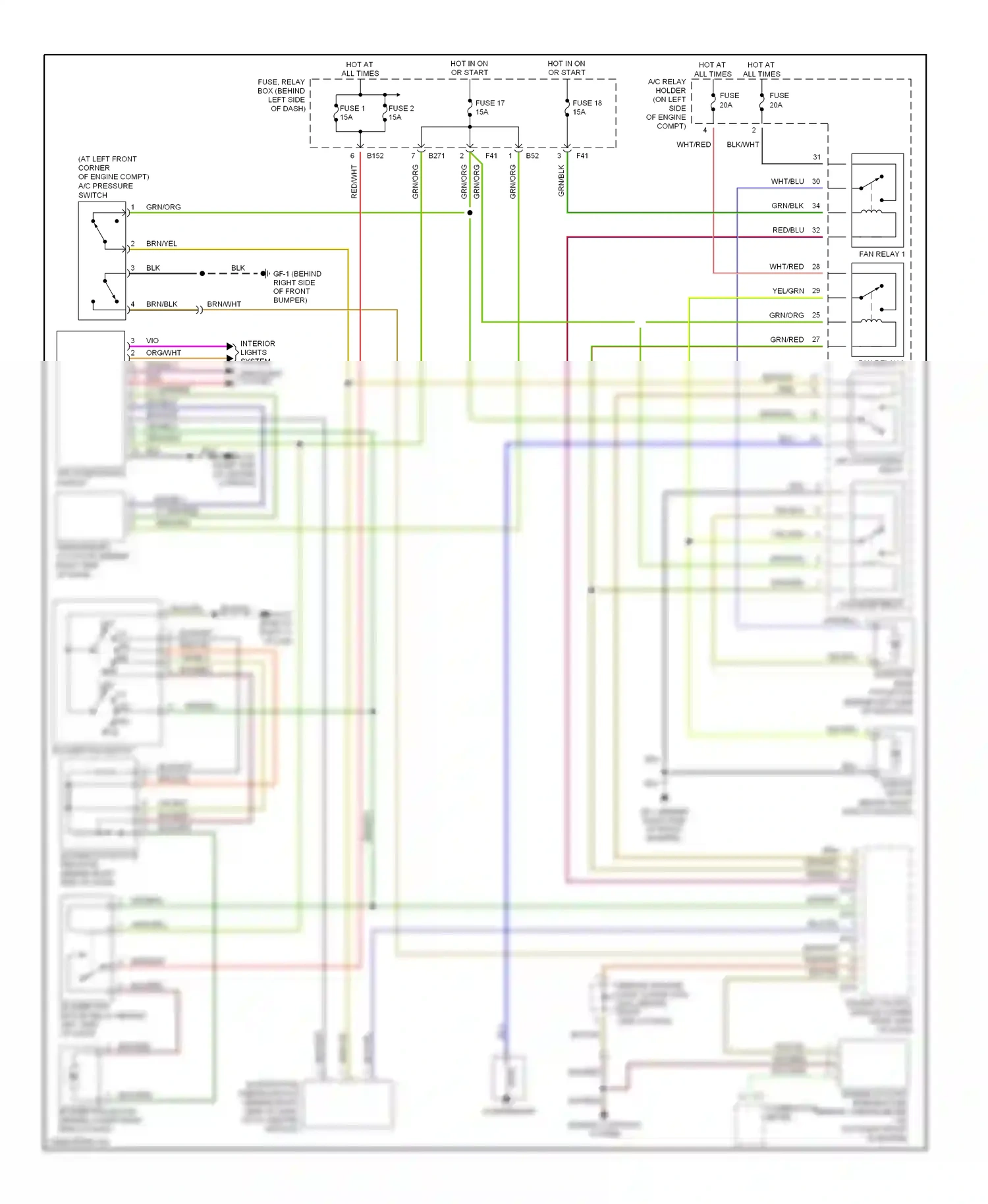 Wiring diagram grn/red for Subaru Forester SG (2002-2005) (7 of 19)