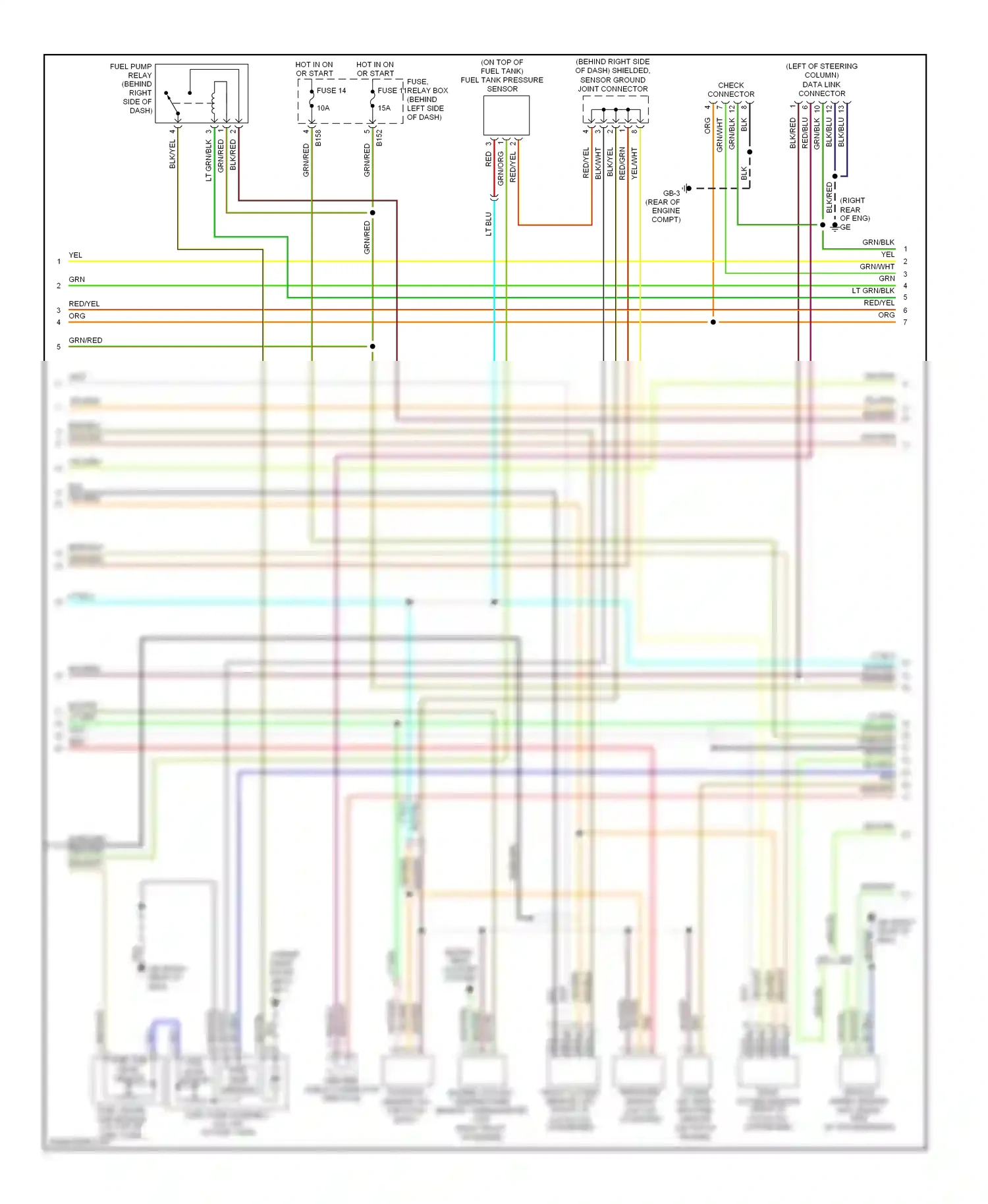 Wiring diagram grn/red for Subaru Forester SG (2002-2005) (9 of 19)