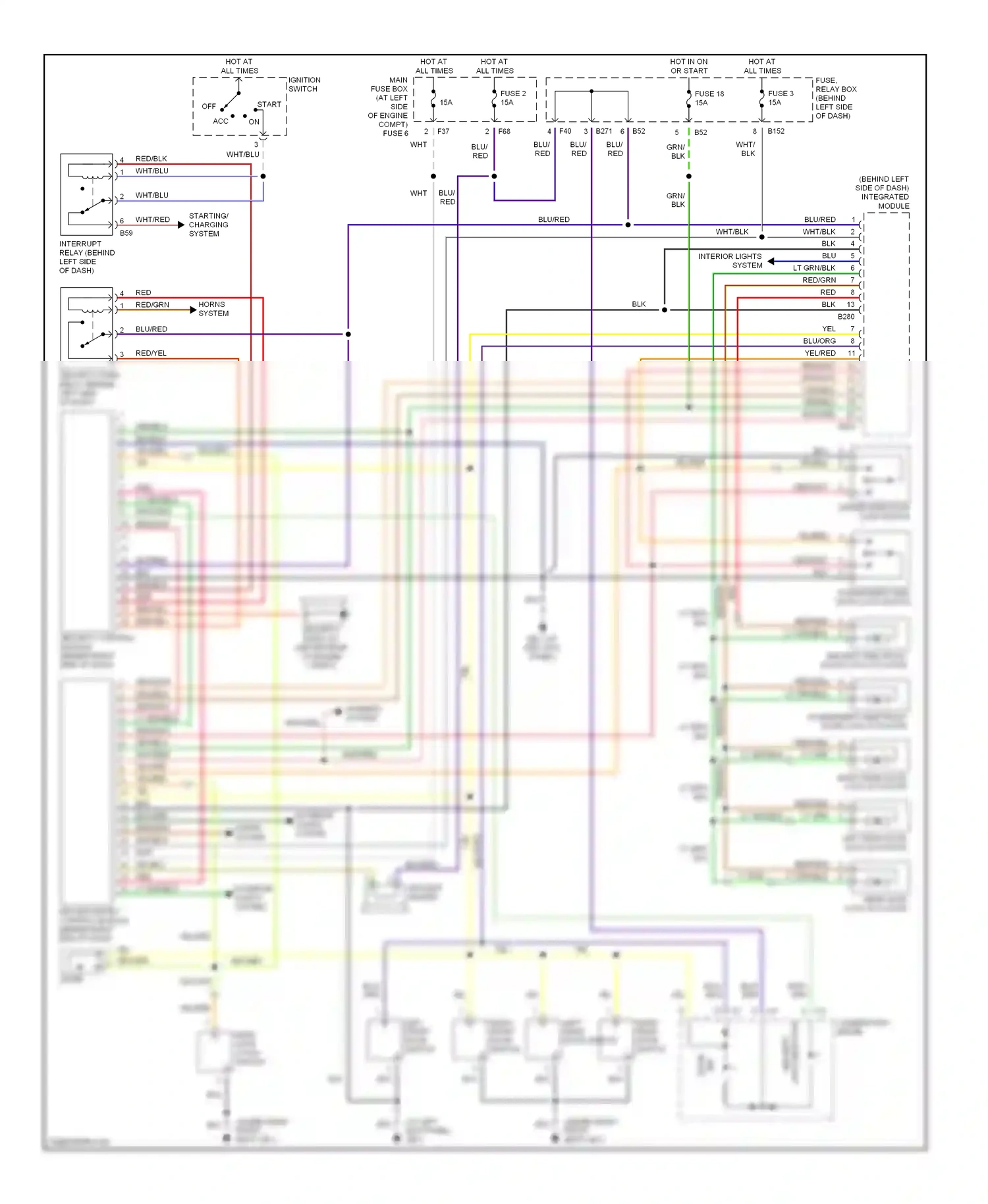 Wiring diagram horns system for Subaru Forester SG (2002-2005) (2 of 2)