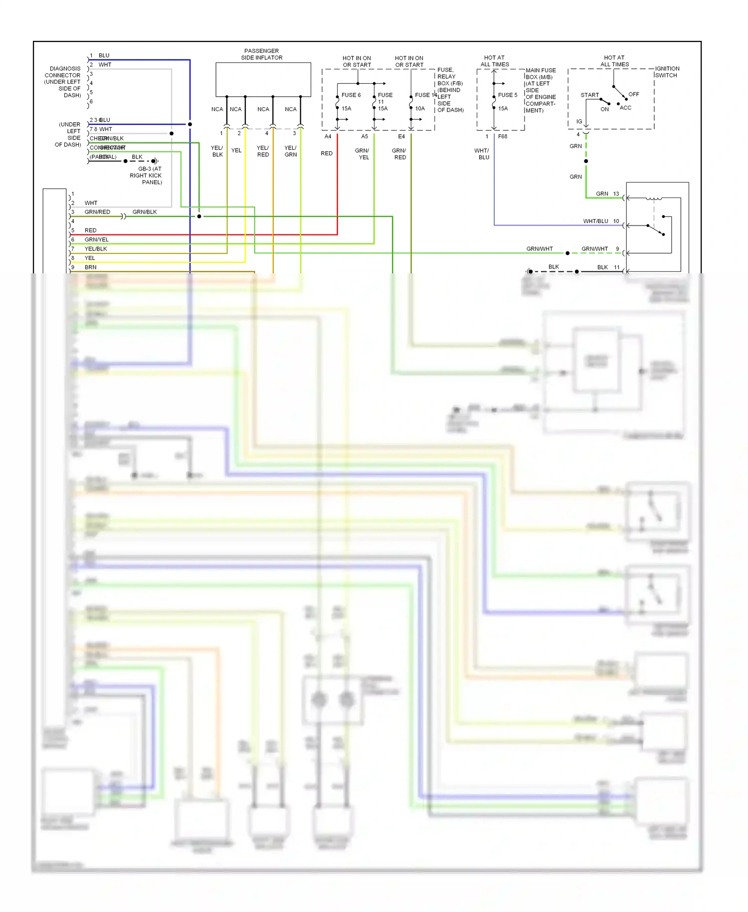 Wiring diagram ignition switch for Subaru Forester SG (2002-2005) (9 of 10)