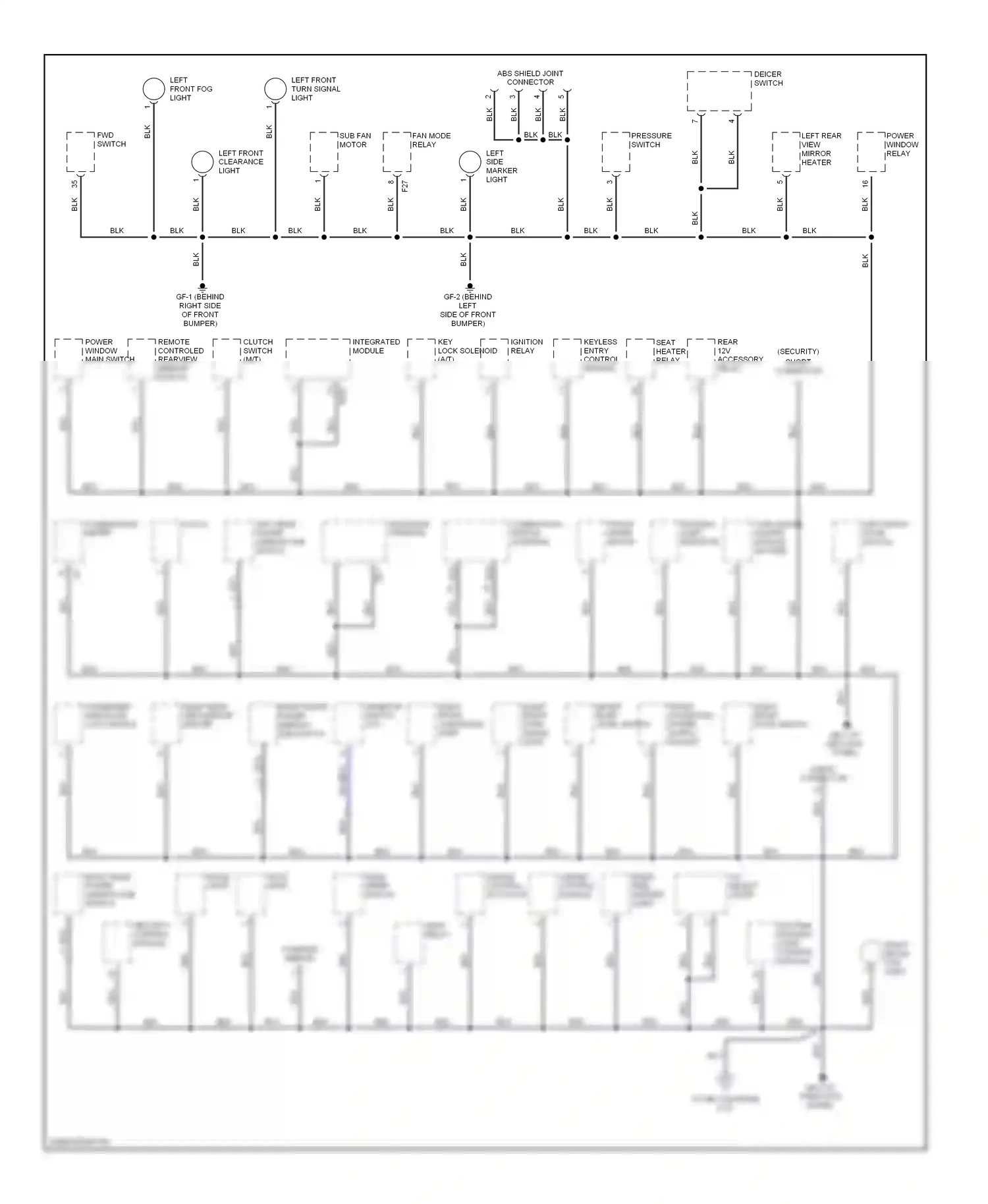 Wiring diagram main relay for Subaru Forester SG (2002-2005) (1 of 3)