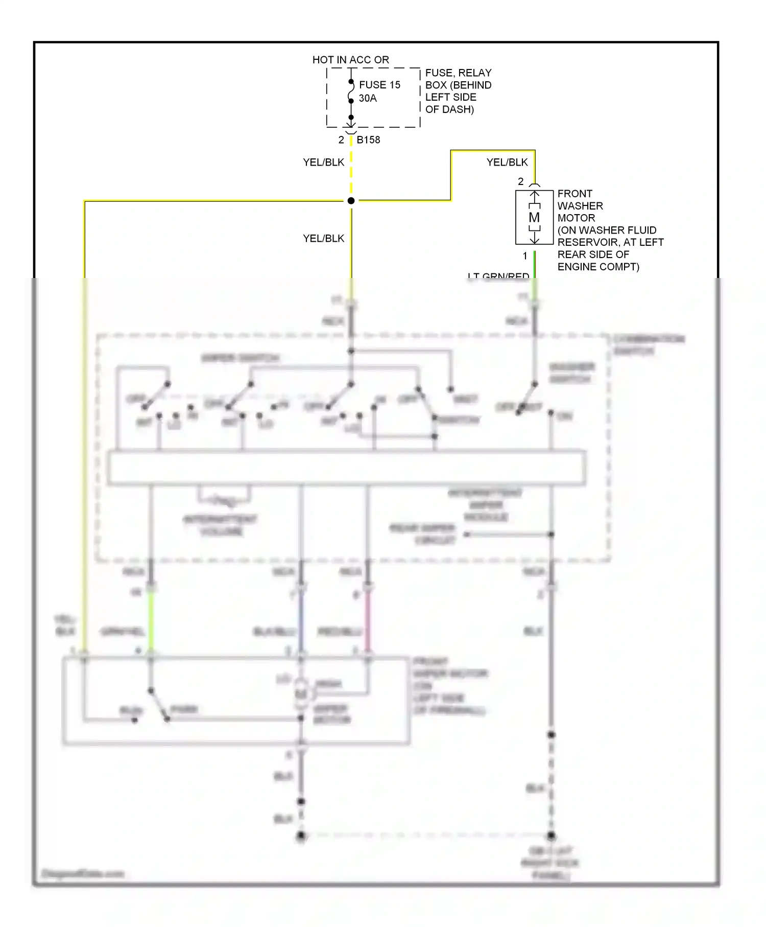 Wiring diagram mist off mist switch for Subaru Forester SG (2002-2005) (1 of 1)