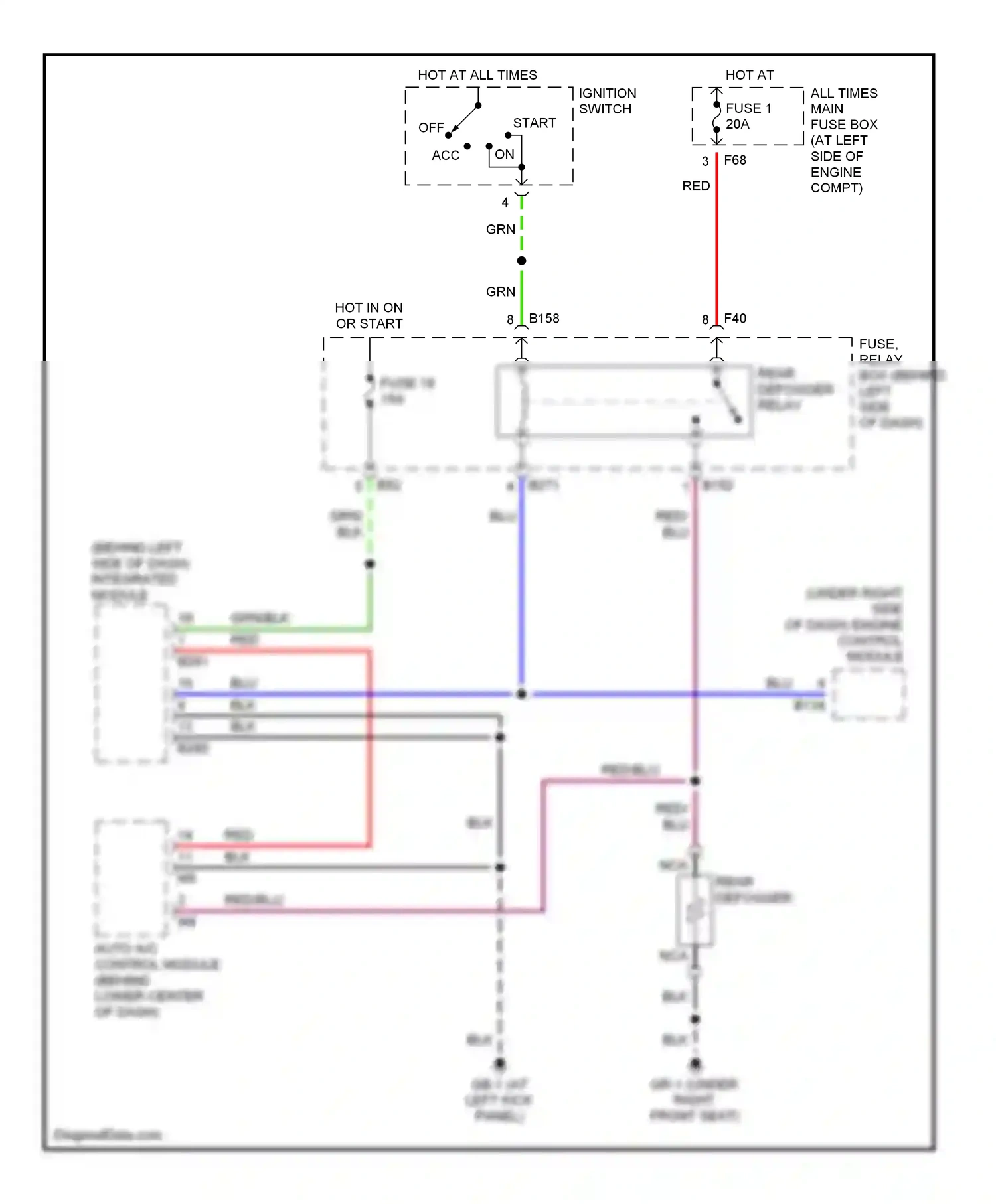 Wiring diagram red for Subaru Forester SG (2002-2005) (7 of 28)