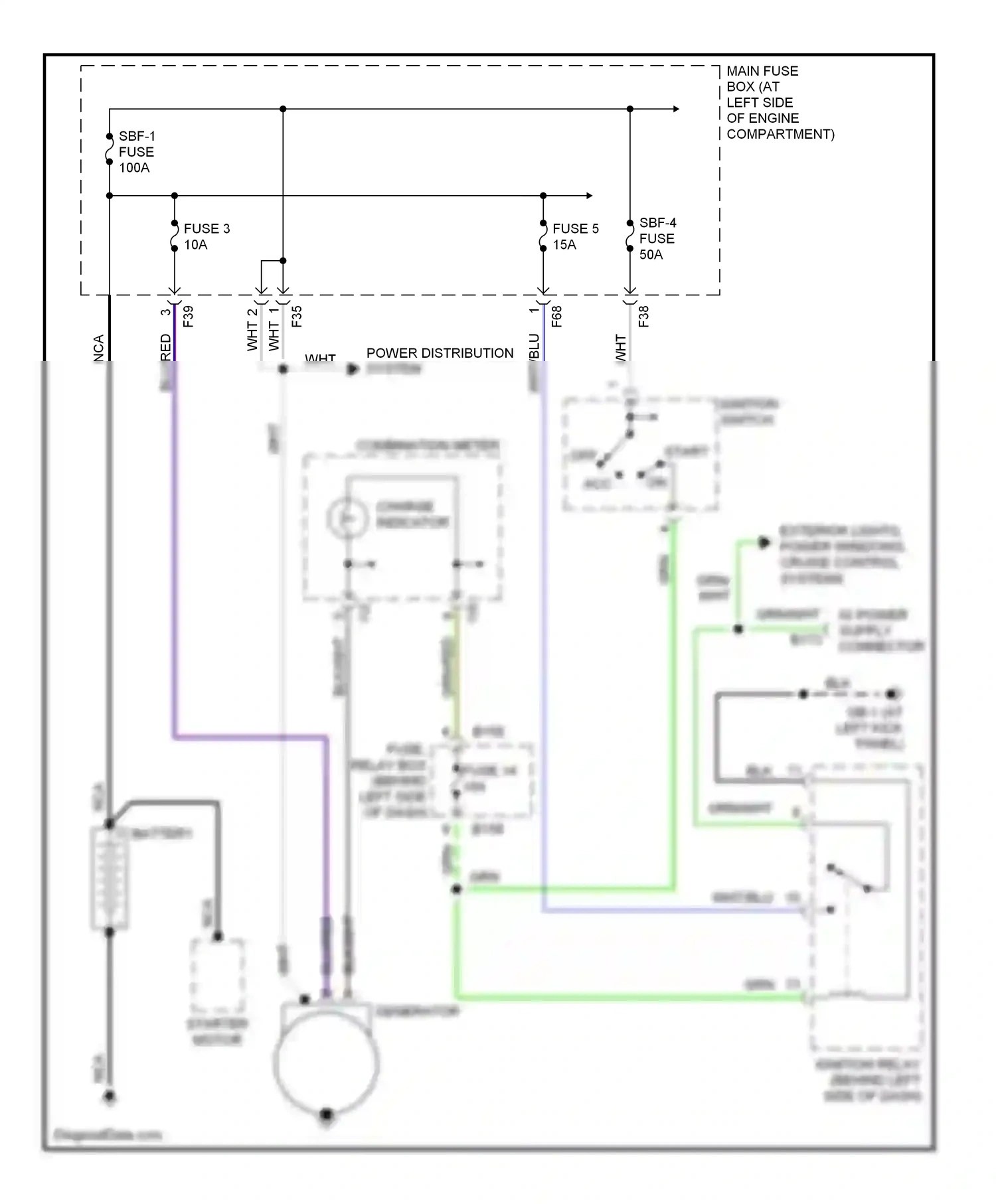 Wiring diagram wht/blu for Subaru Forester SG (2002-2005) (11 of 13)