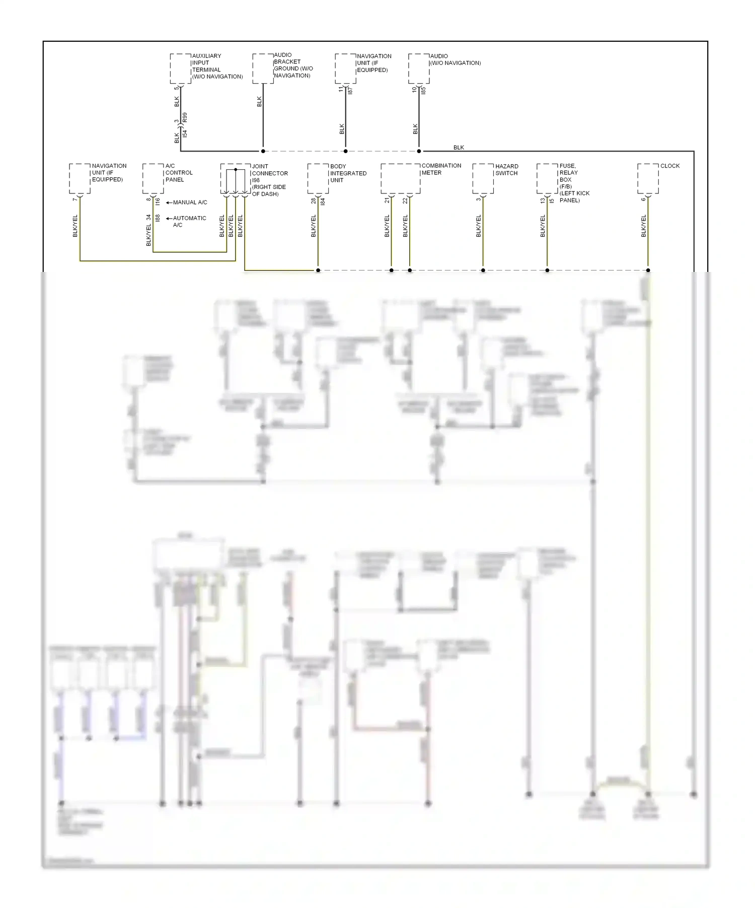 Wiring diagram a/c control panel for Subaru Forester SH facelift (2010-2013) (2 of 7)