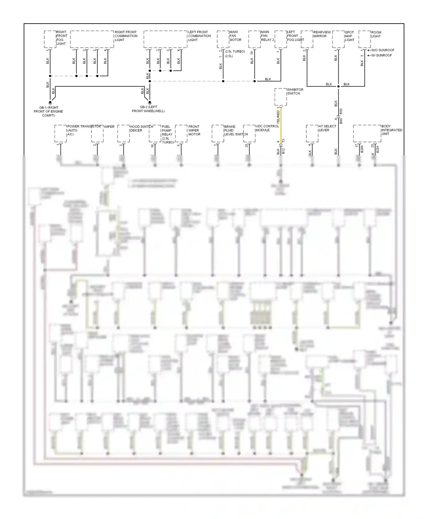 Wiring diagram blk/yel for Subaru Forester SH facelift (2010-2013) (22 of 50)