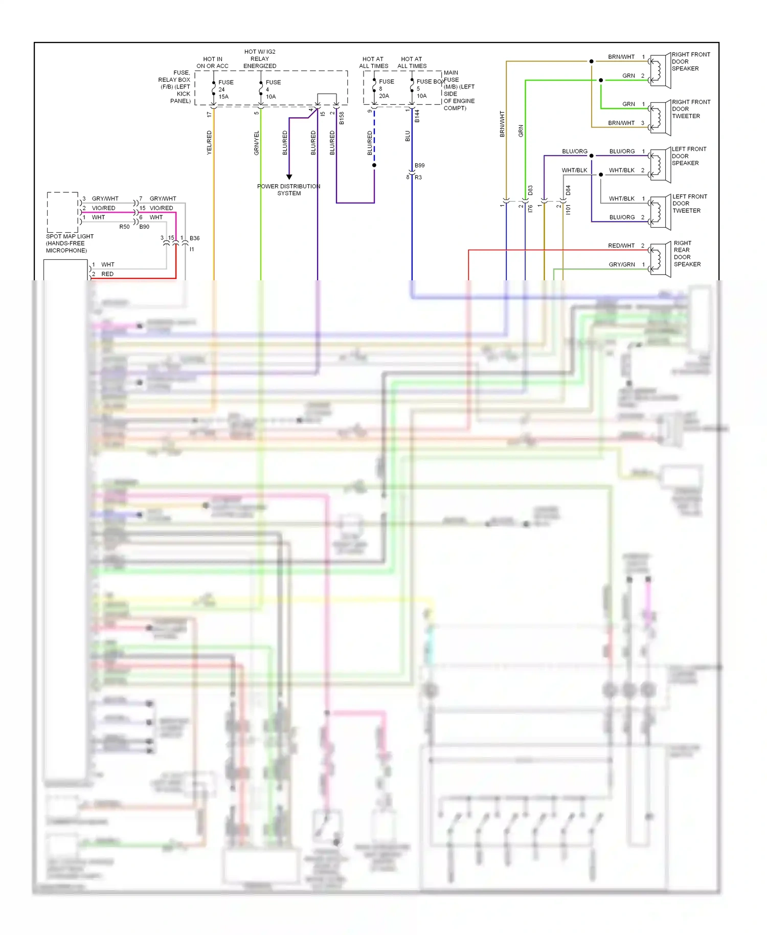 Wiring diagram blu/org for Subaru Forester SH facelift (2010-2013) (11 of 18)