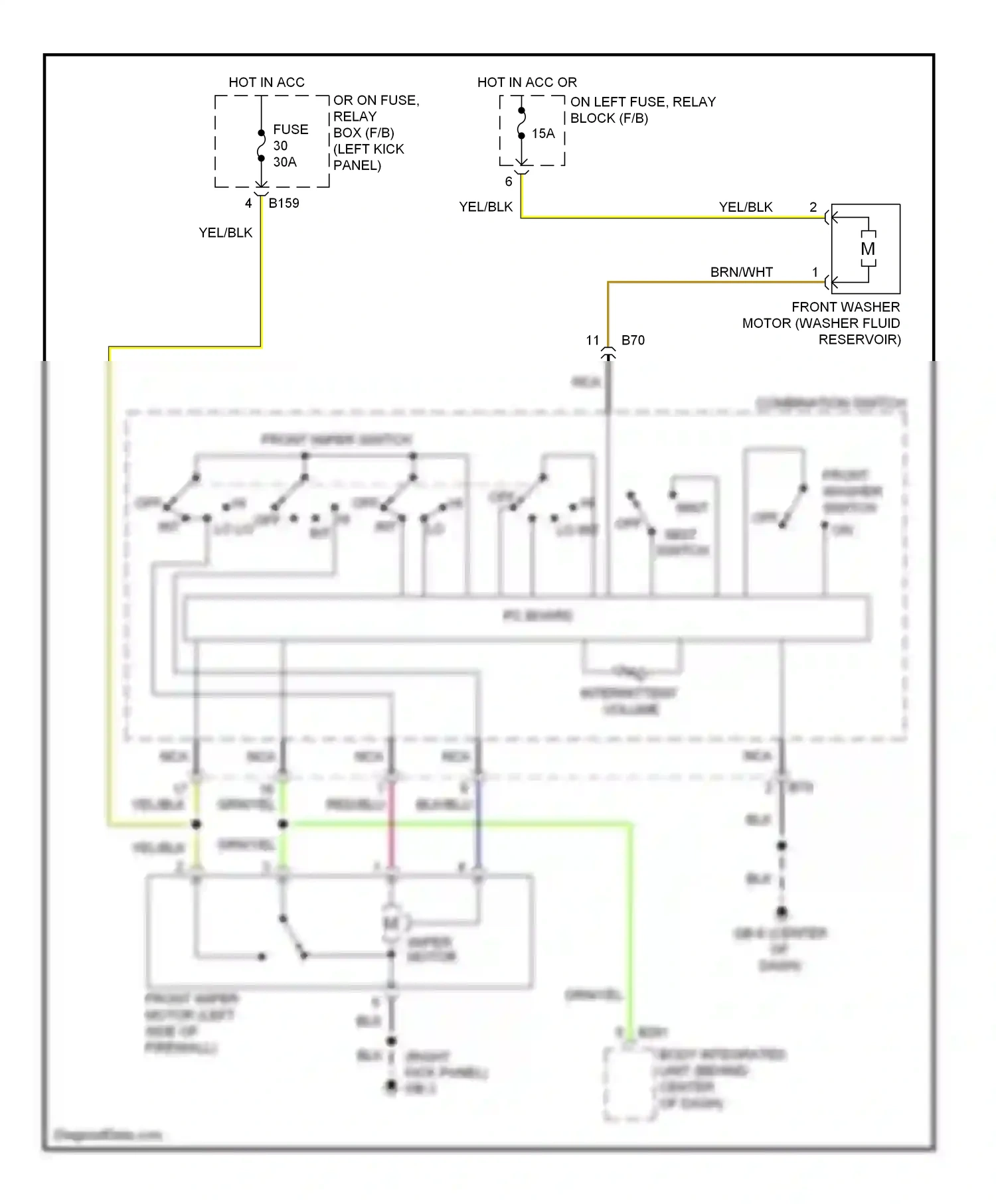 Subaru Forester SH facelift (2010-2013) combination switch wiring diagram  (2 of 4)