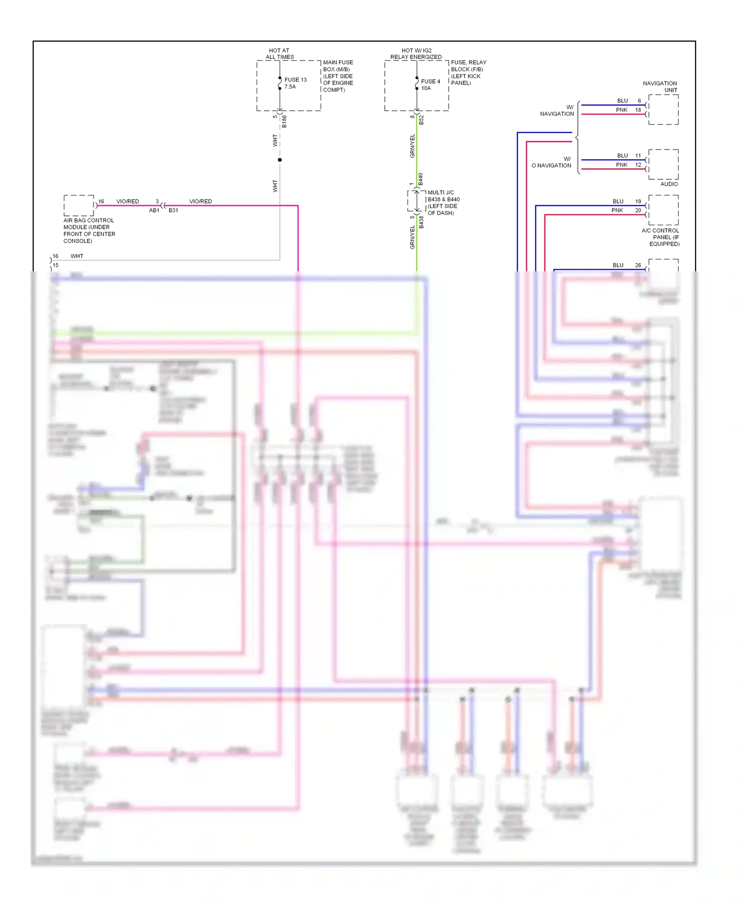 Wiring diagram fuse 13 for Subaru Forester SH facelift (2010-2013) (1 of 2)