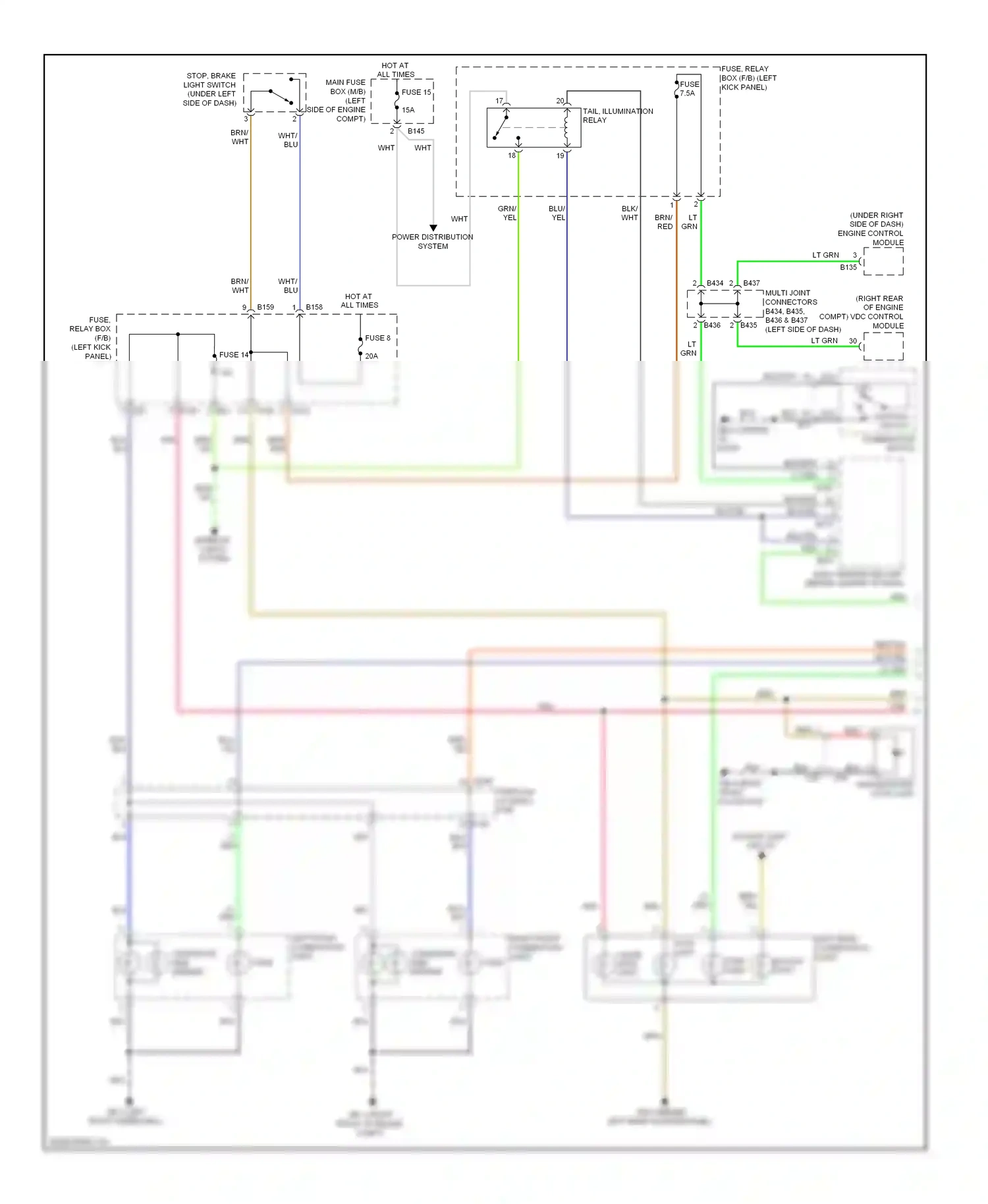 Wiring diagram fuse 8 for Subaru Forester SH facelift (2010-2013) (4 of 9)