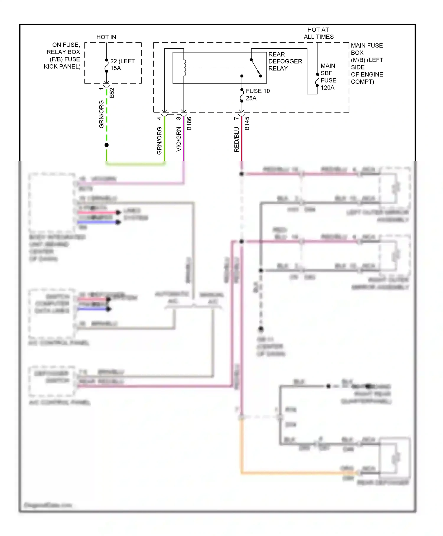 Wiring diagram grn/org for Subaru Forester SH facelift (2010-2013) (8 of 18)