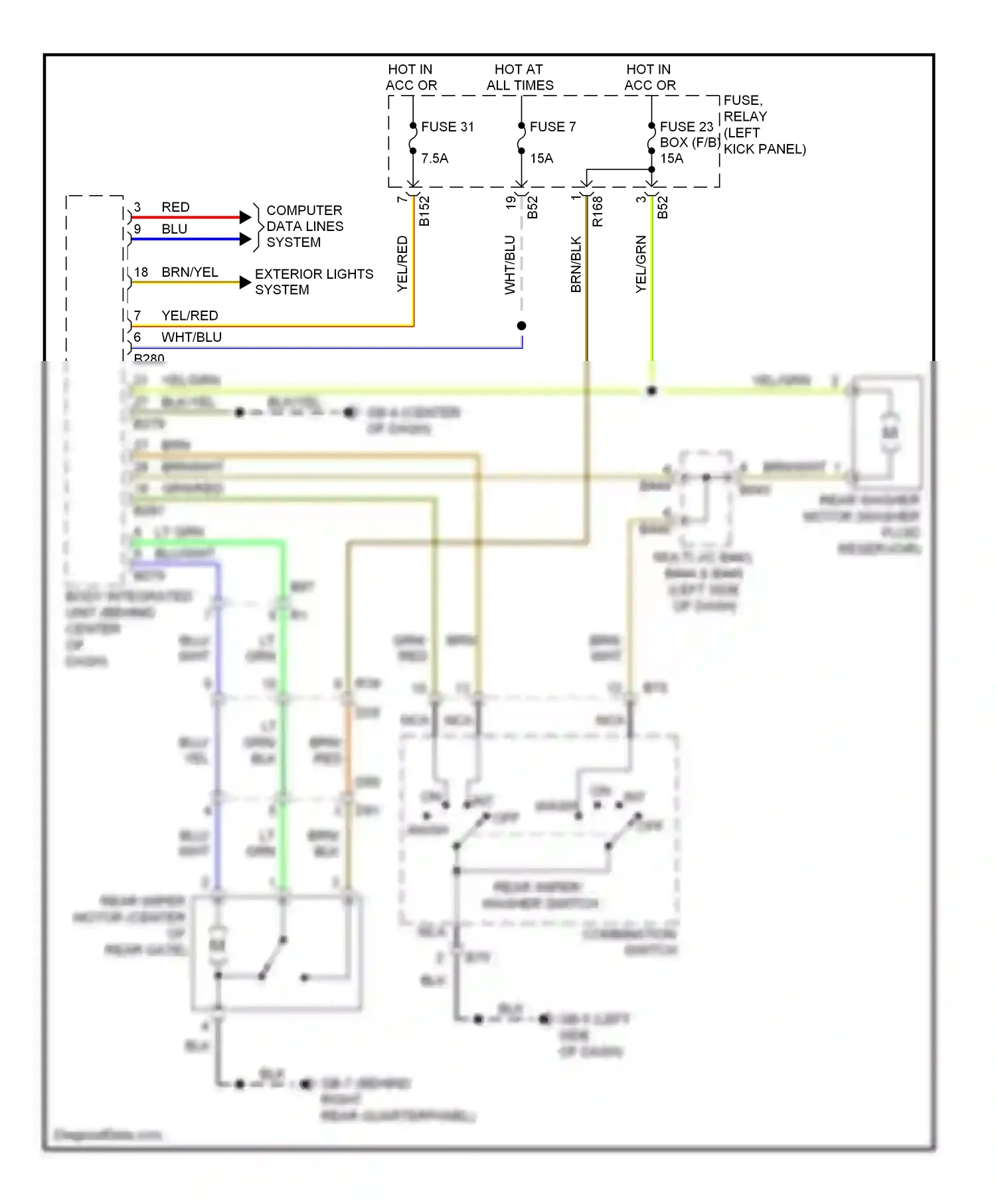Wiring diagram grn/red for Subaru Forester SH facelift (2010-2013) (22 of 22)