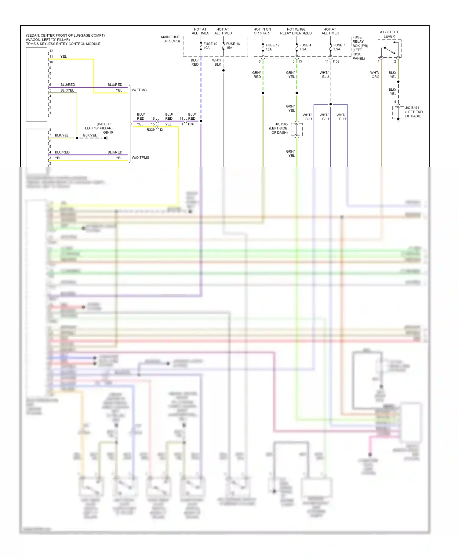Wiring diagram horns system for Subaru Forester SH facelift (2010-2013) (2 of 3)